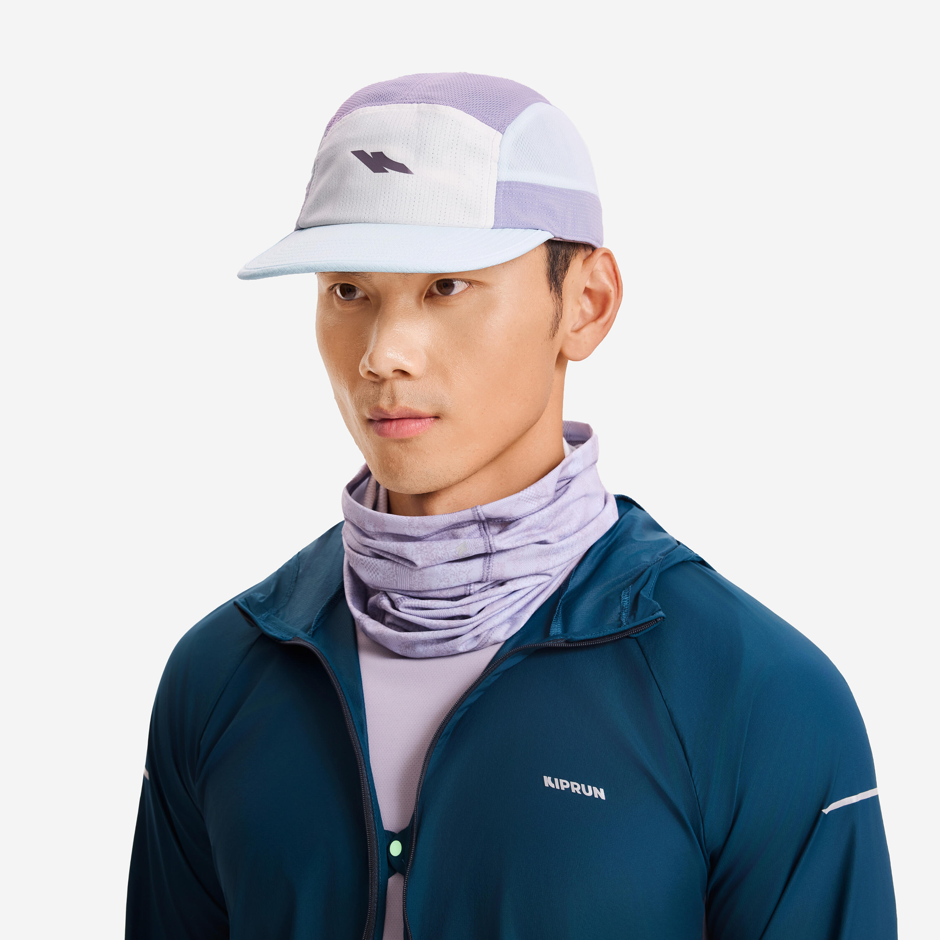 Kiprun Unisex Running Cap - Blue/White/Purple