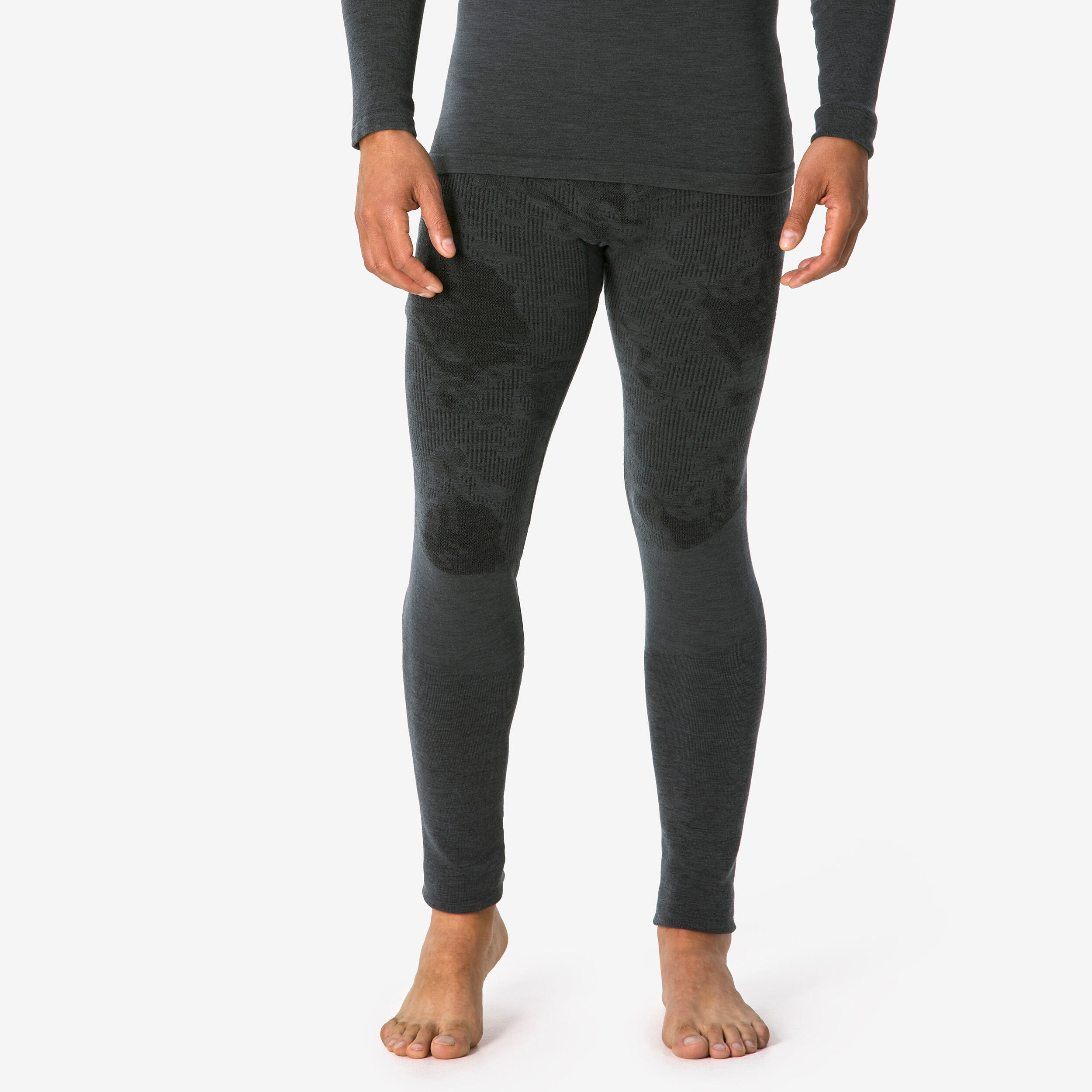 Sous-vêtement pantalon thermique laine mérinos homme, BL900 wool Seamless noir