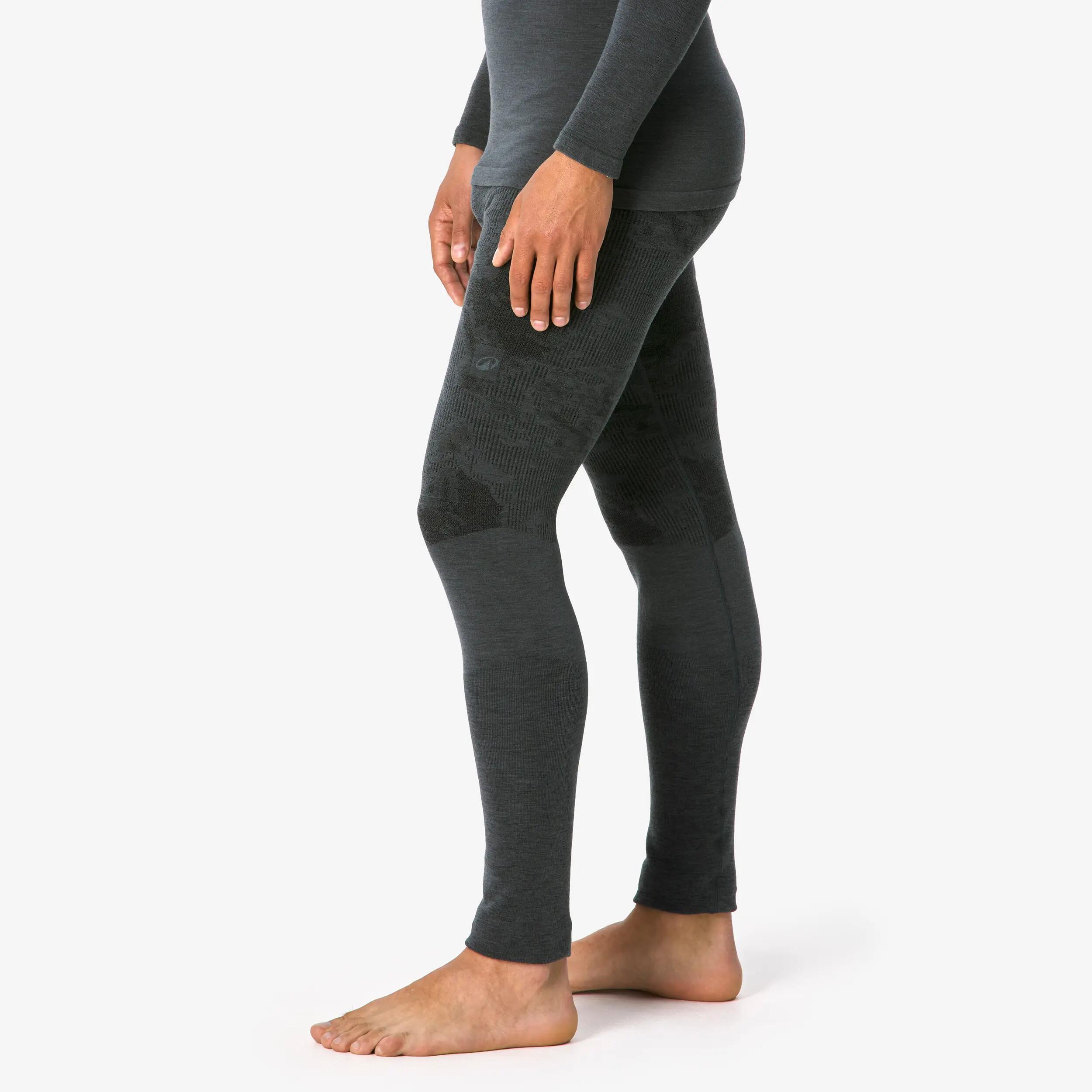 Men’s merino wool thermal base layer bottoms, BL900 Wool Seamless in black 4/6