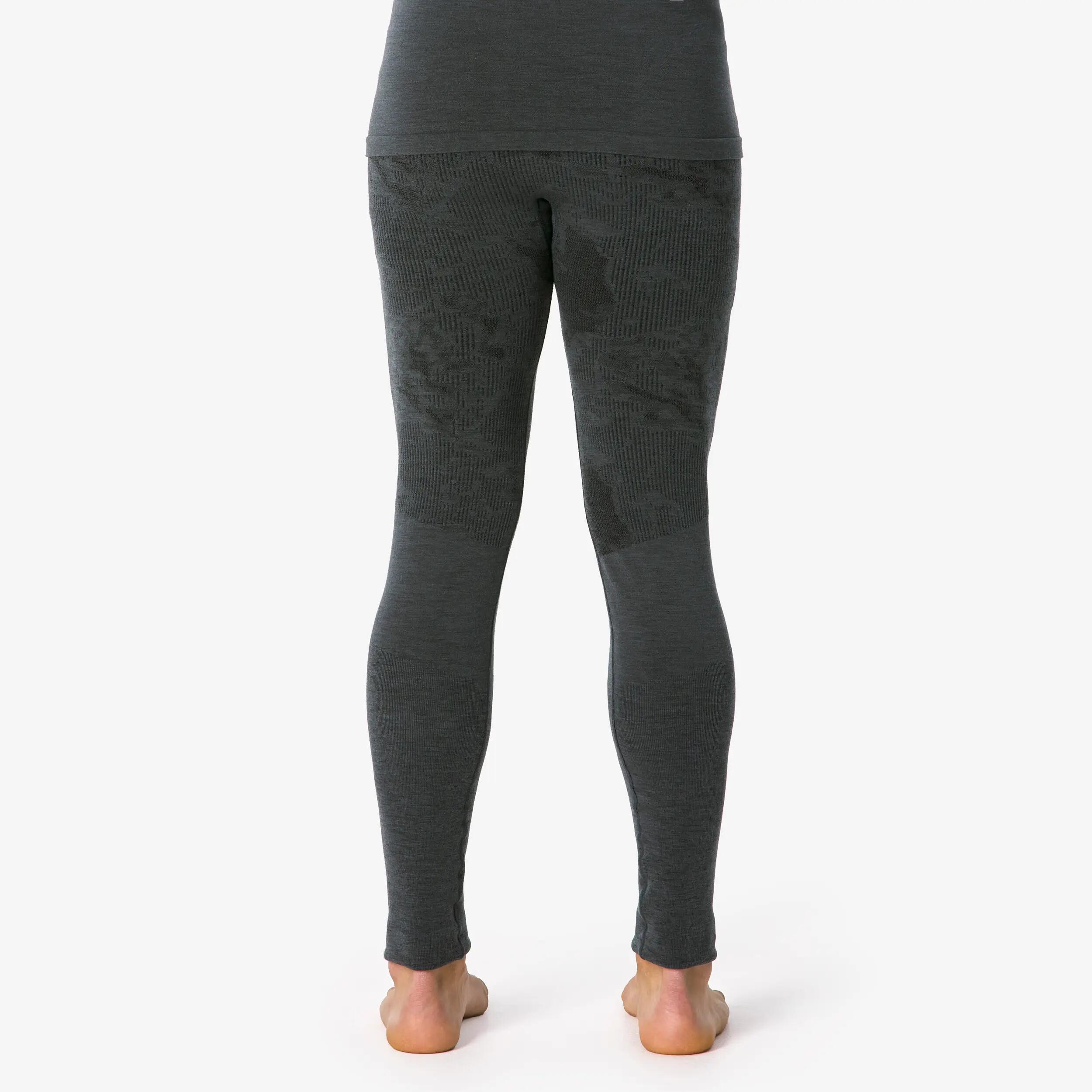 Men’s merino wool thermal base layer bottoms, BL900 Wool Seamless in black 5/6