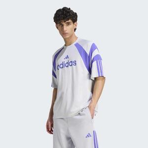 Camiseta regular hombre, adidas, gris y violeta