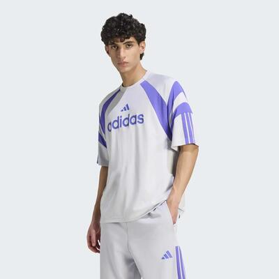 T-shirt ADIDAS uomo regular fit grigio-lilla