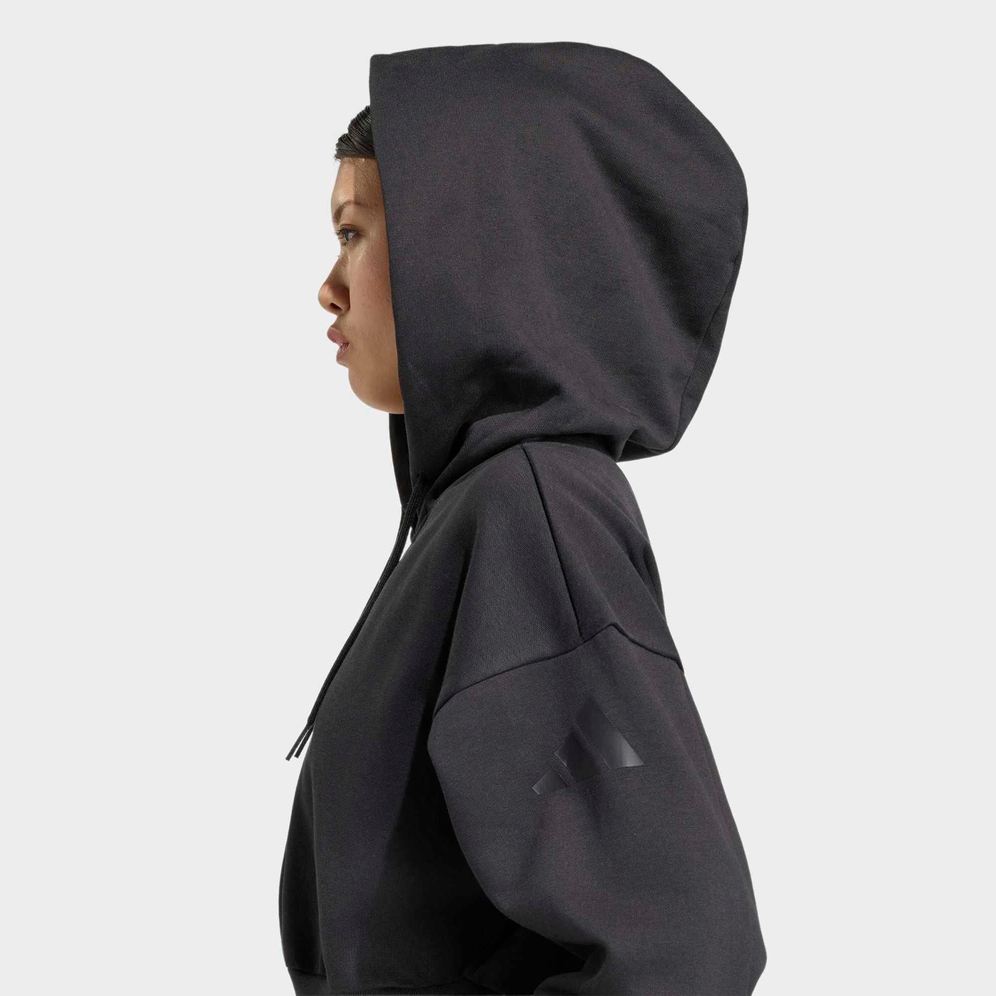 ADIDAS Crop Kapuzenjacke Damen - schwarz 3/5