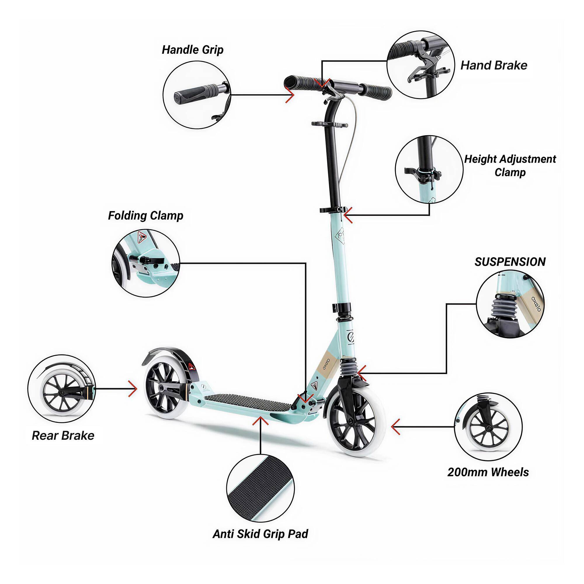 Adult Kick Scooter Town 7XL - Light Green -  3