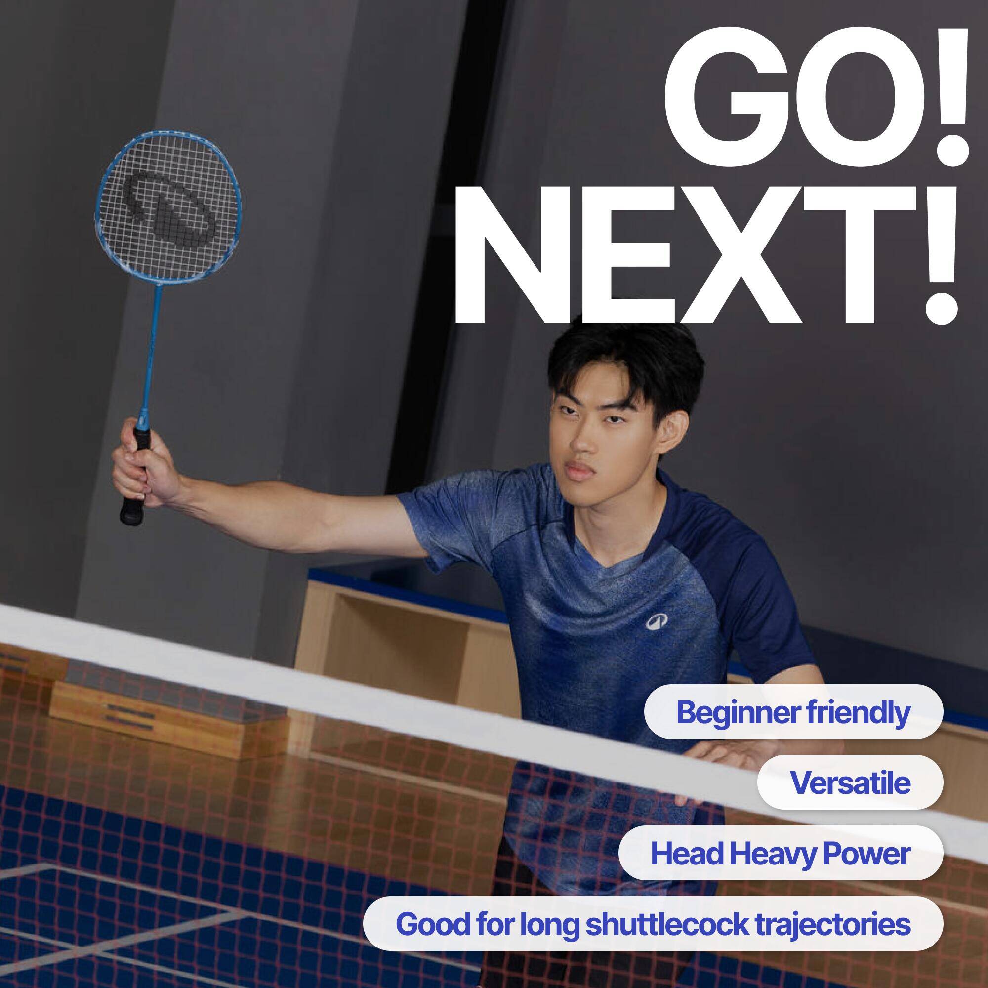 ADULT BADMINTON RACKET BR SENSATION 190 BLUE -  3