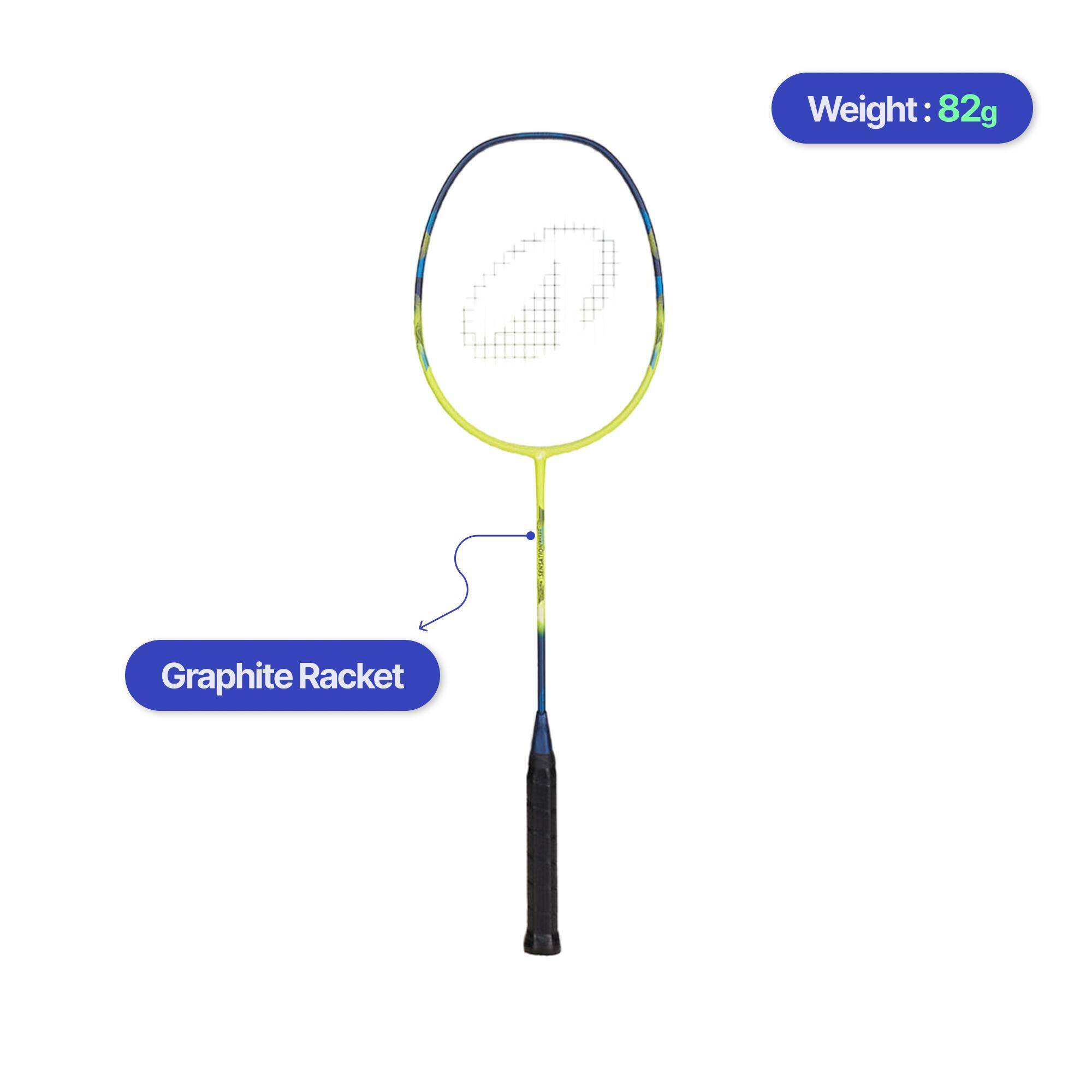 ADULT BADMINTON RACKET BR SENSATION 530 LIME -  1