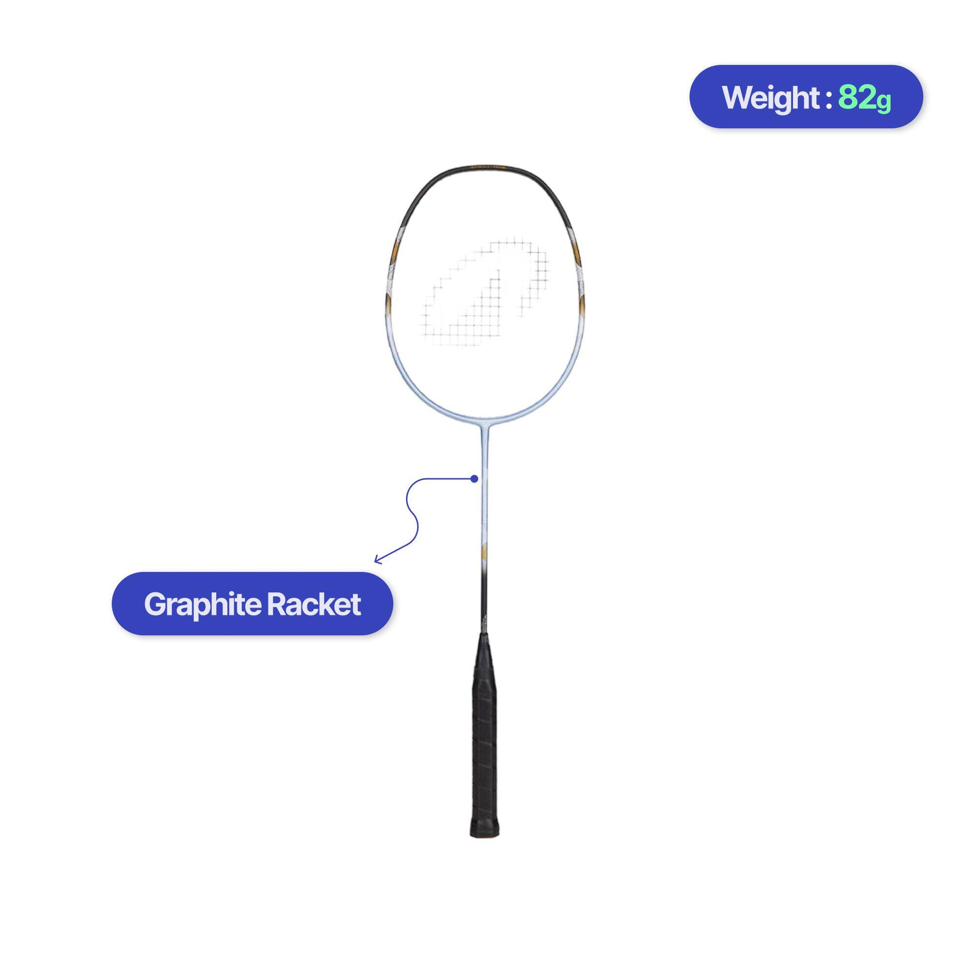 ADULT BADMINTON RACKET BR SENSATION 530 BLACK -  2