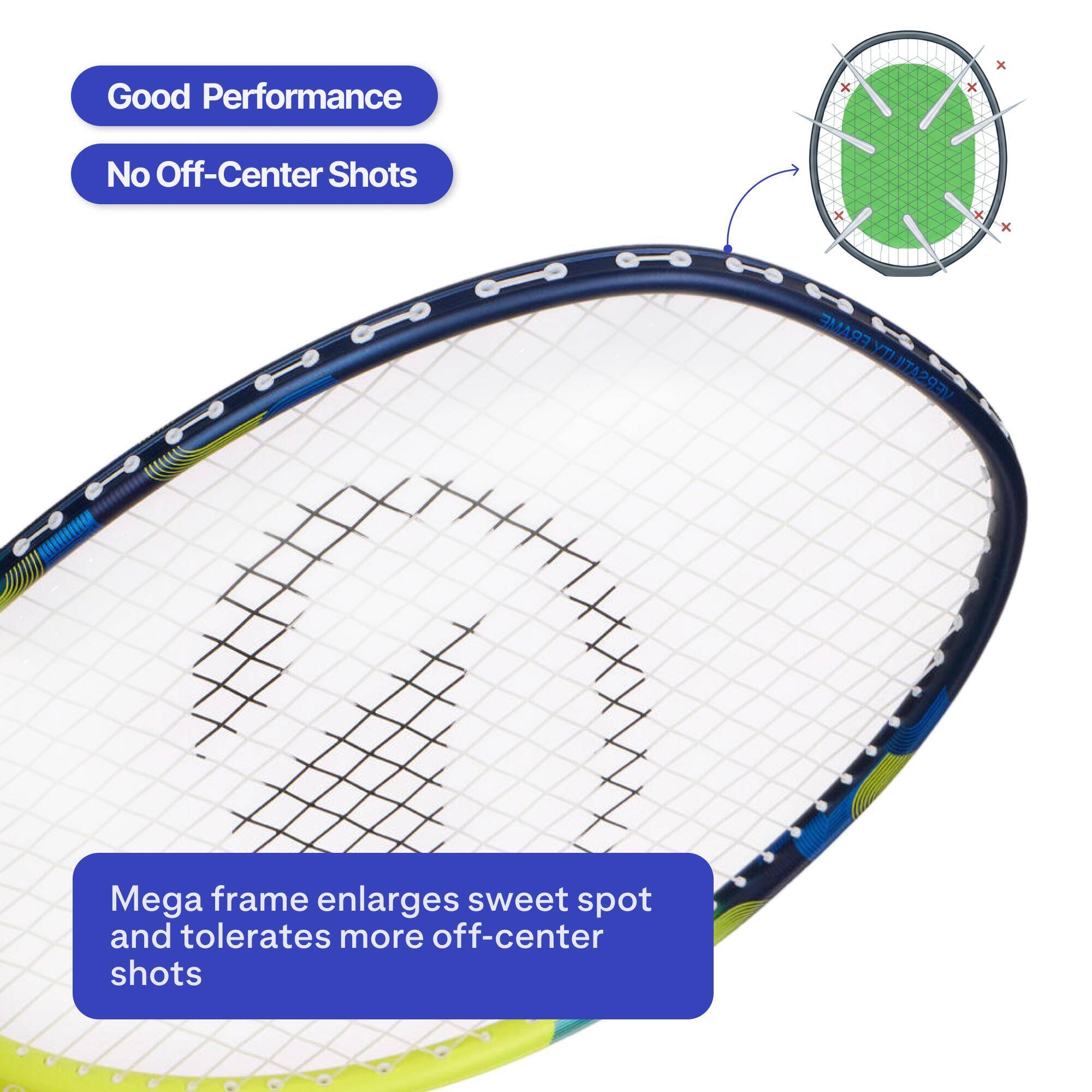 ADULT BADMINTON RACKET BR SENSATION 530 LIME -  3