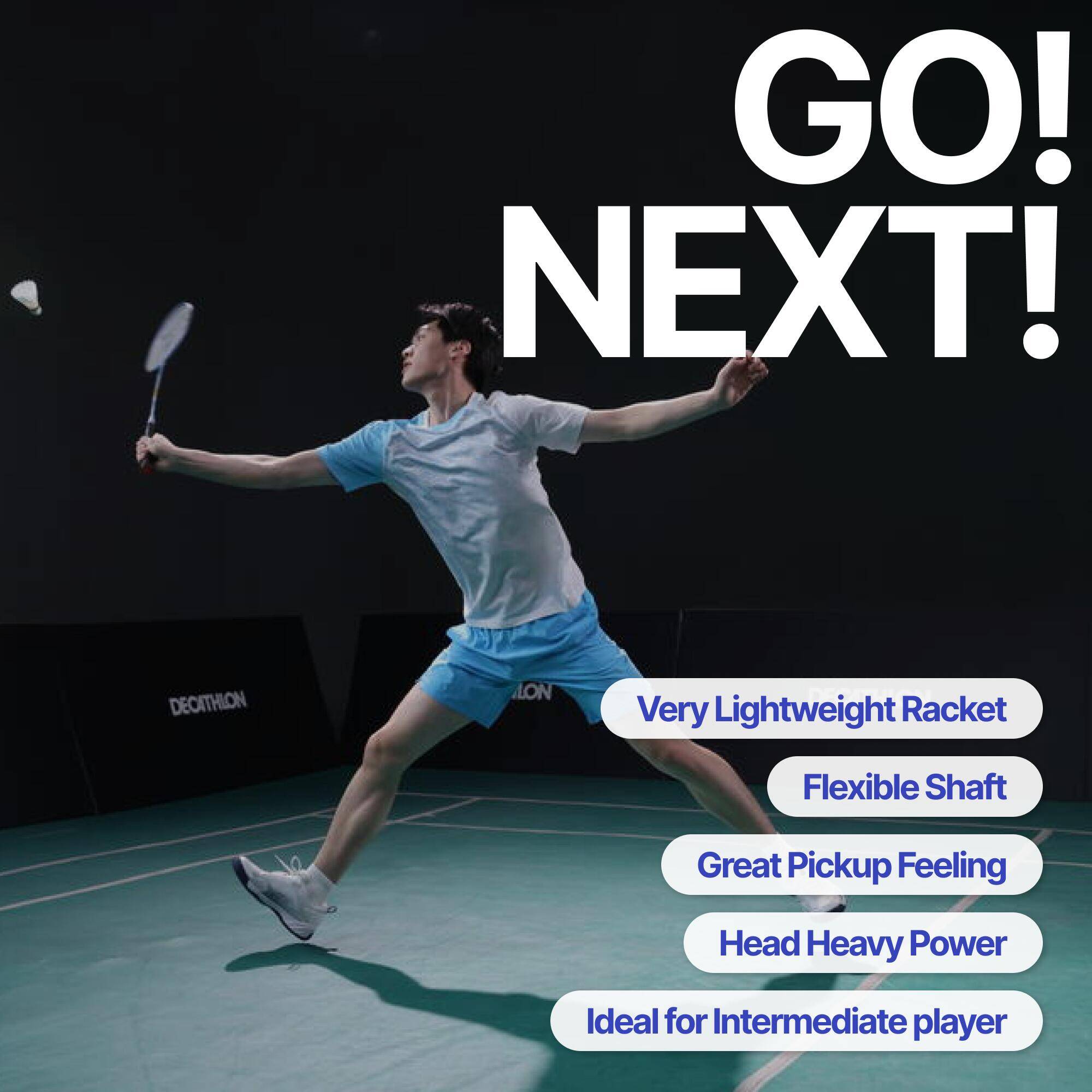 Badminton adult racket br sensation 960 blue yellow -  3