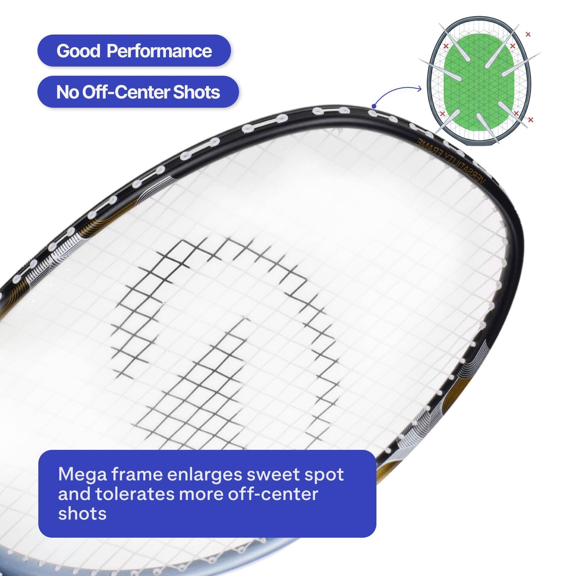 ADULT BADMINTON RACKET BR SENSATION 530 BLACK -  4