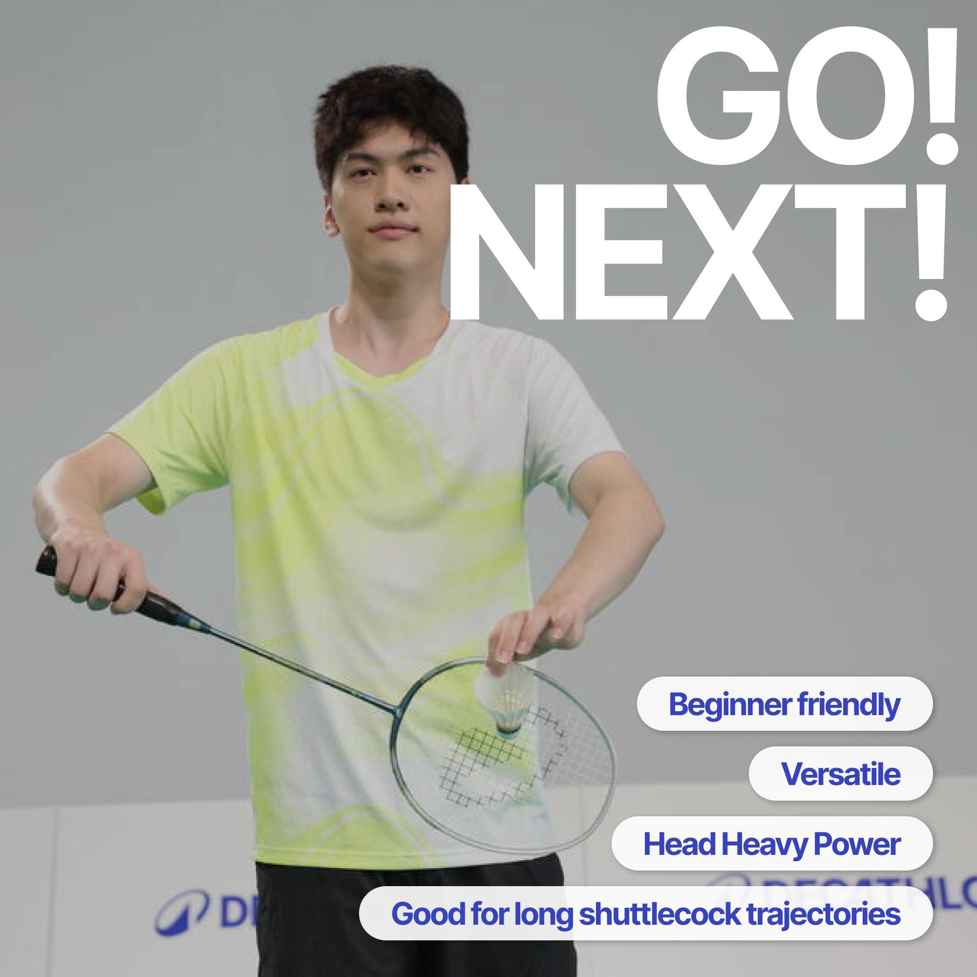ADULT BADMINTON RACKET BR SENSATION 190 GREEN -  3