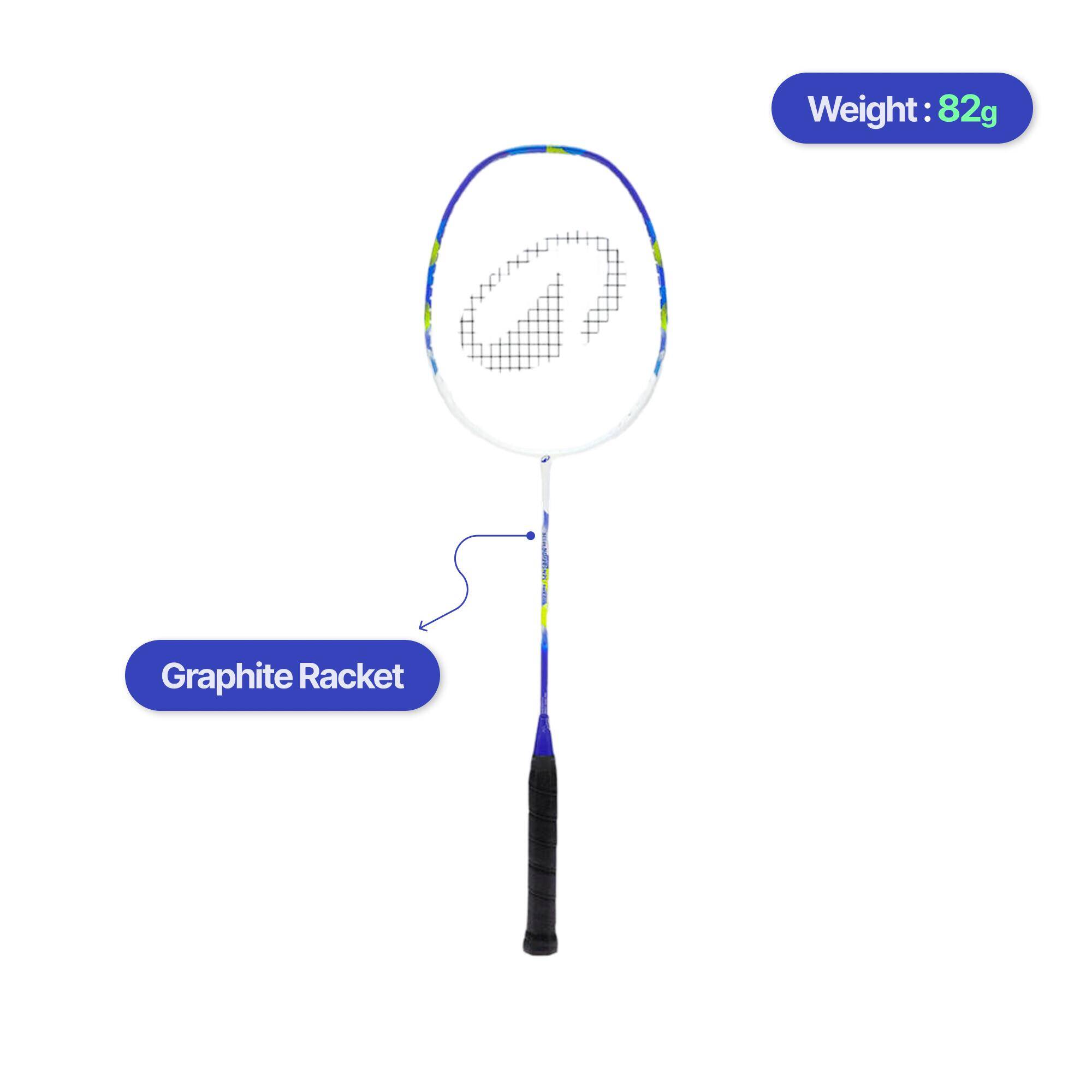 ADULT BADMINTON RACKET BR SENSATION 530 WHITE -  1