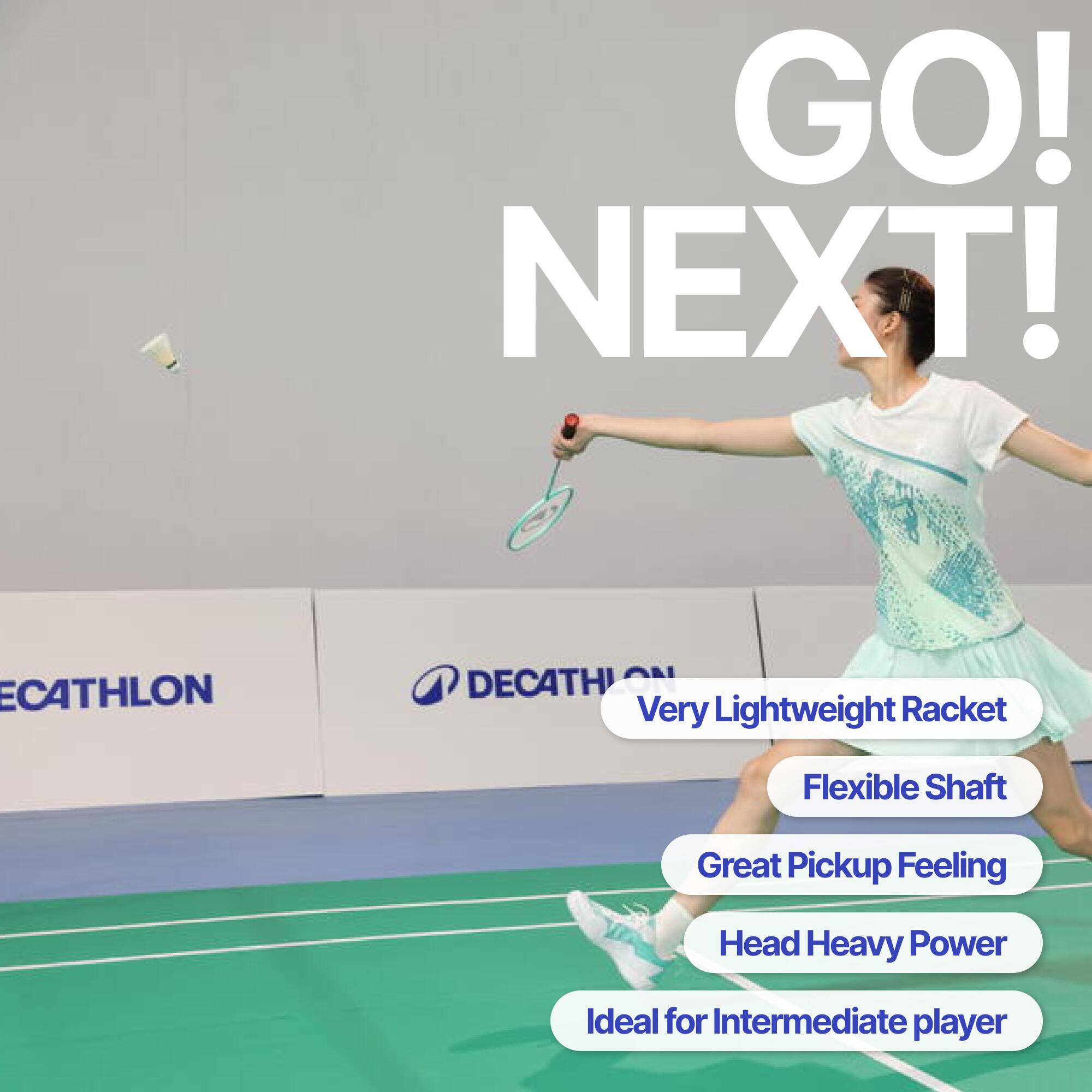 ADULT BADMINTON RACKET BR LITE 560 TURQUOISE -  3