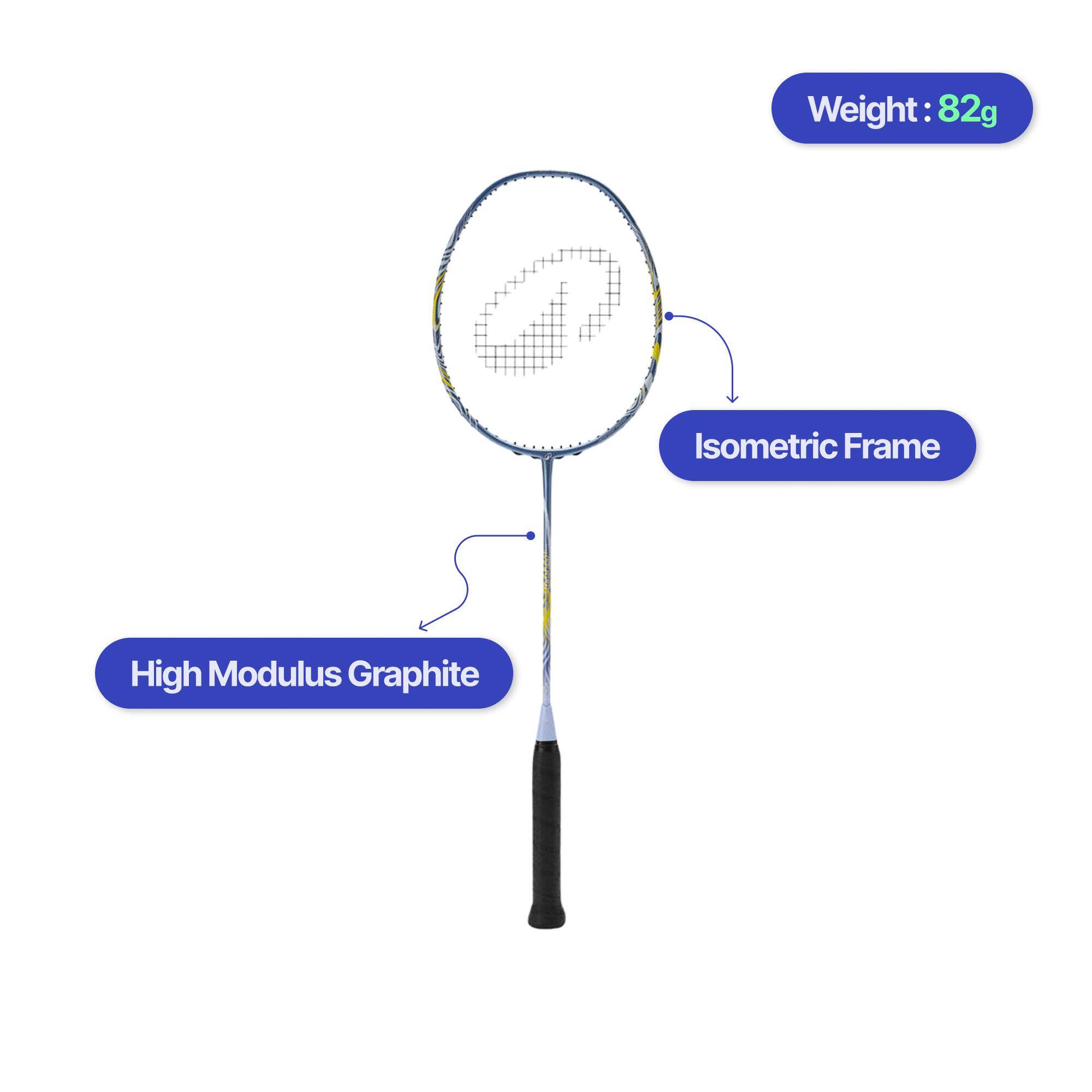 Badminton adult racket br sensation 960 blue yellow -  2