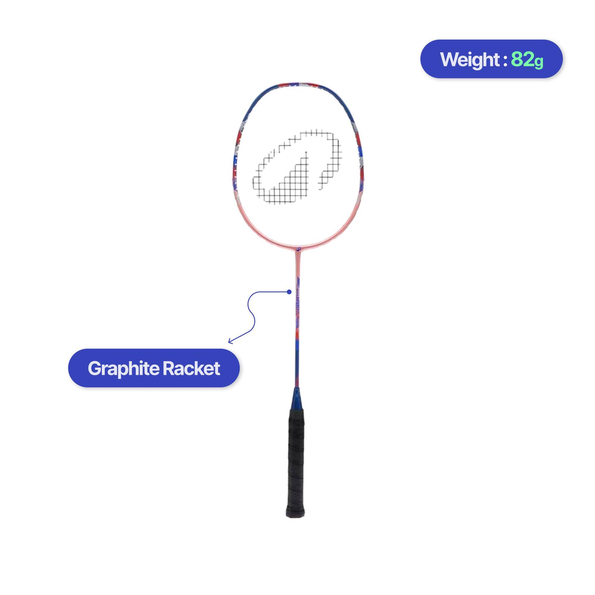 ADULT BADMINTON RACKET BR SENSATION 530 PINK -  1