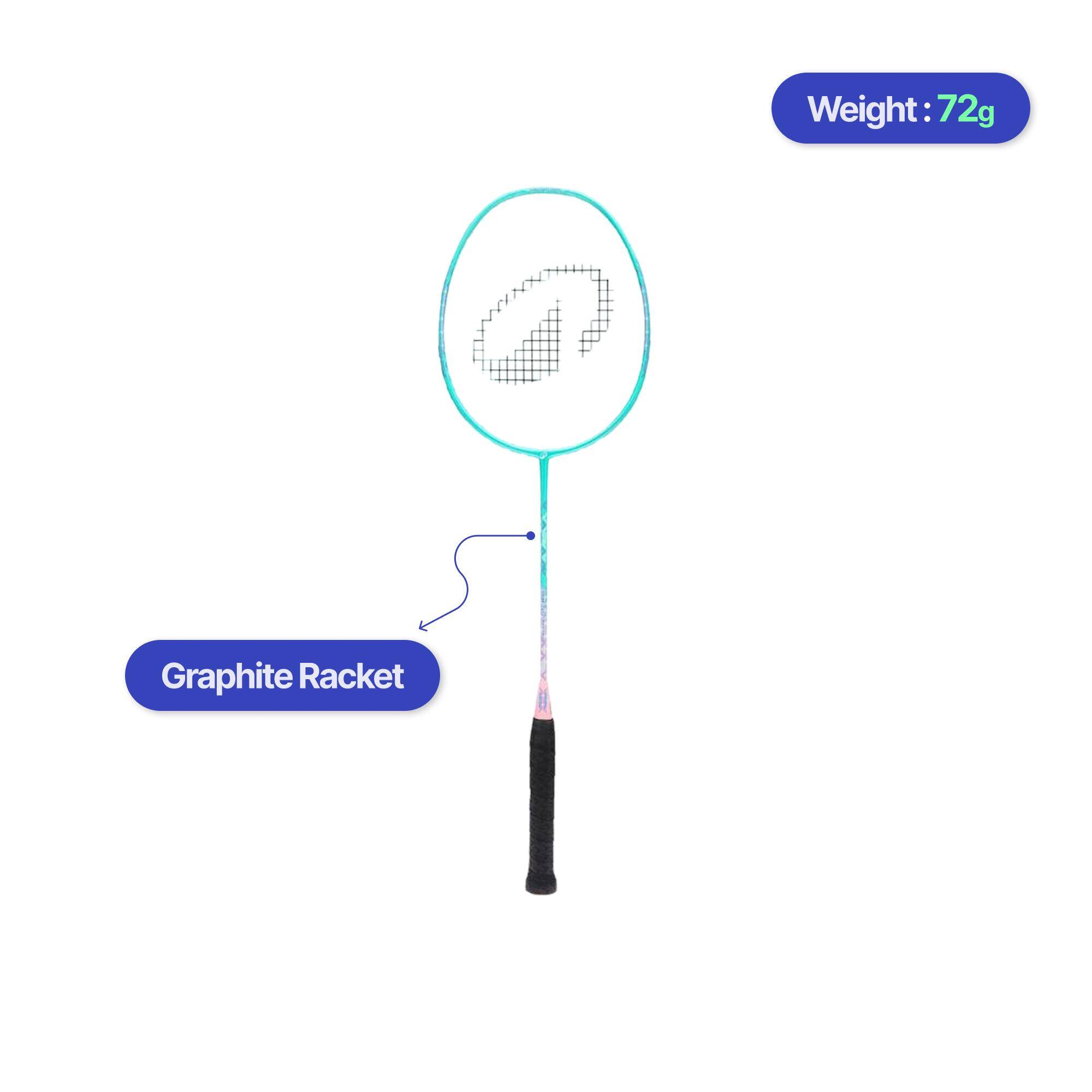 ADULT BADMINTON RACKET BR LITE 560 TURQUOISE -  2