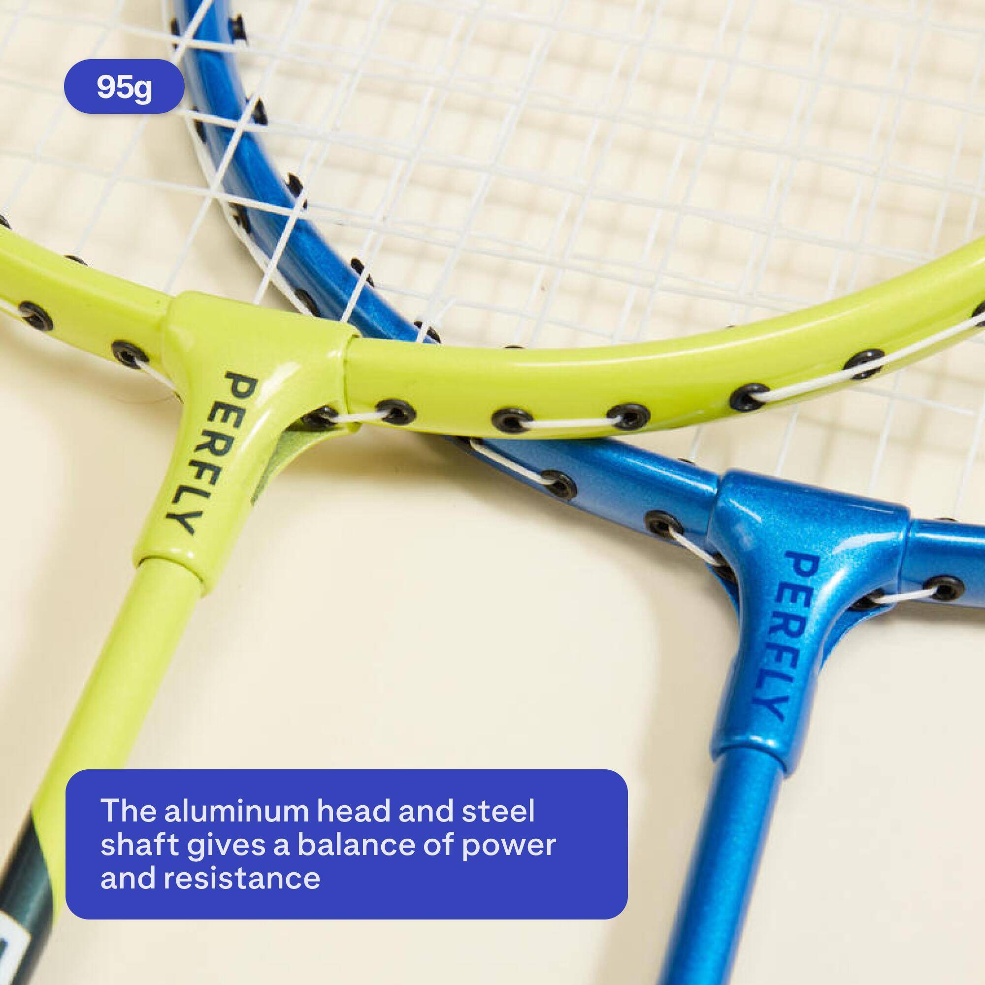 Adult badminton racket set Fun set br130 ad lime blue -  5