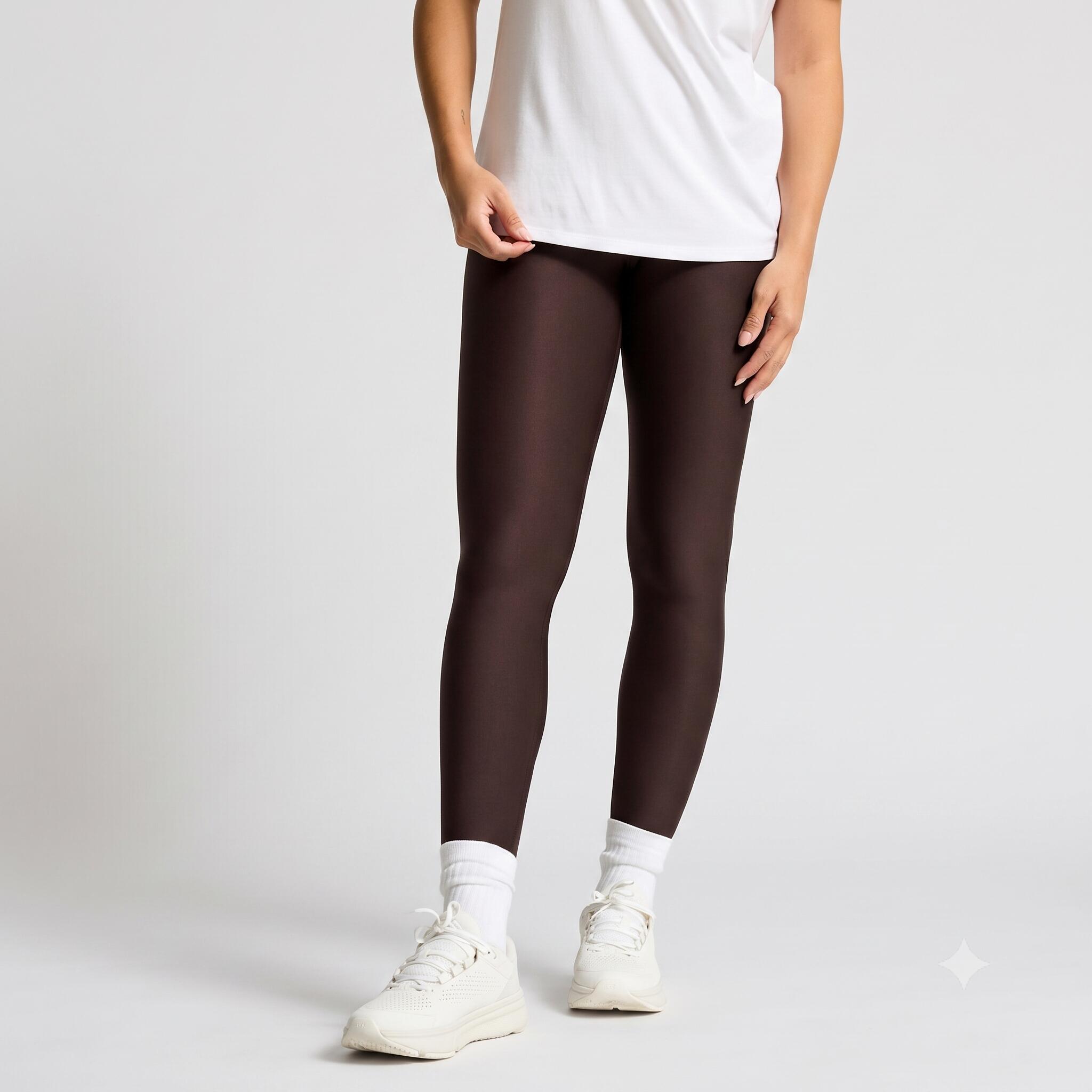Women's breathable high-waisted sports leggings, brown