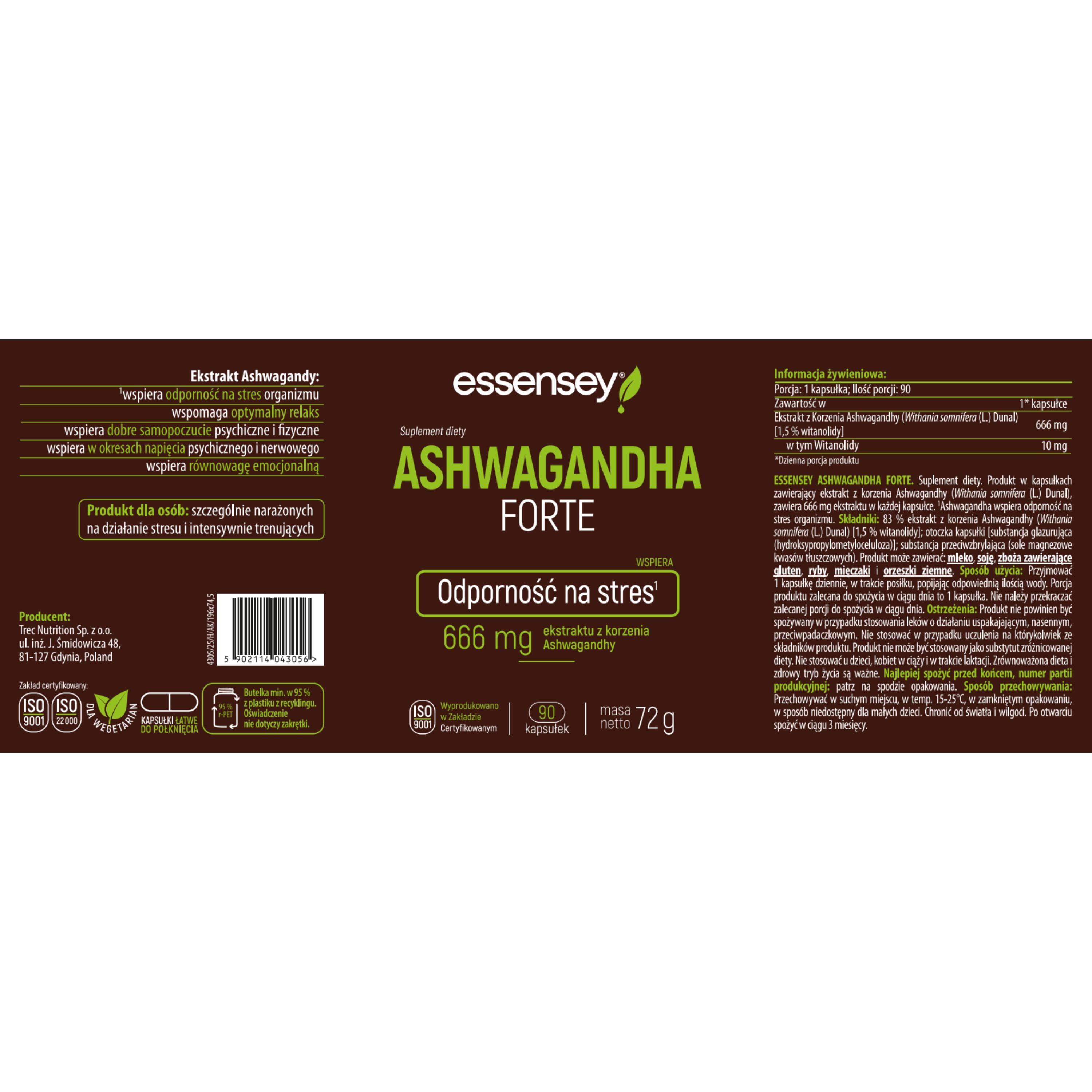 ESSENSEY ASHWAGANDHA FORTE 90 kaps. 4/4