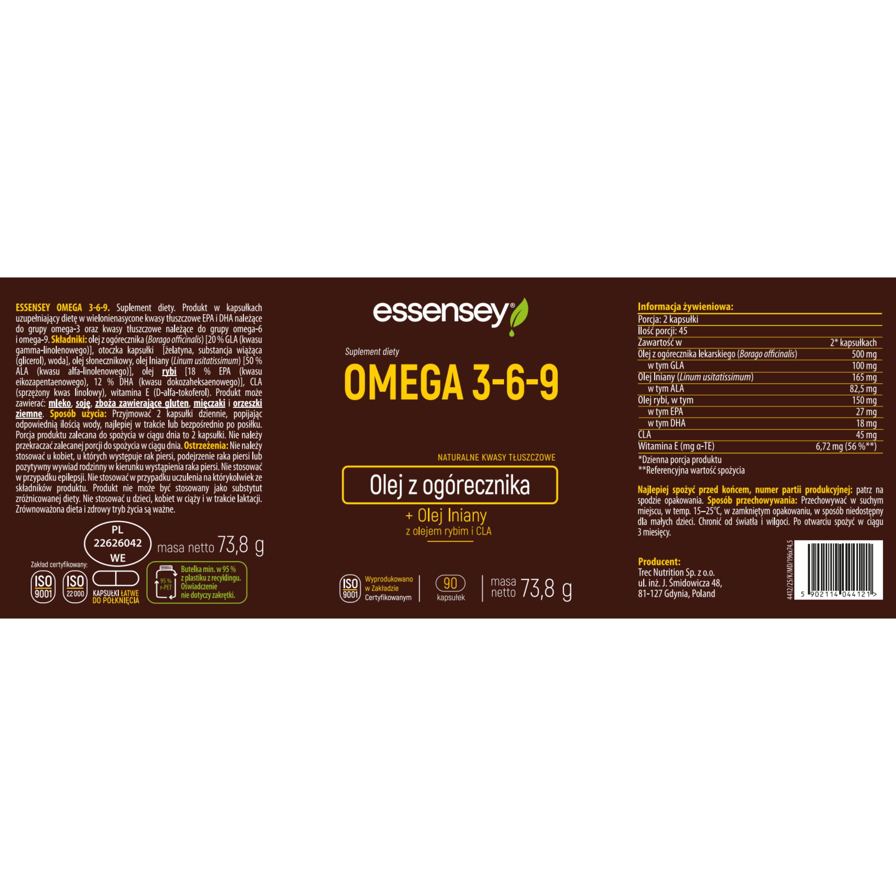 ESSENSEY OMEGA 3-6-9 90 kaps 4/4