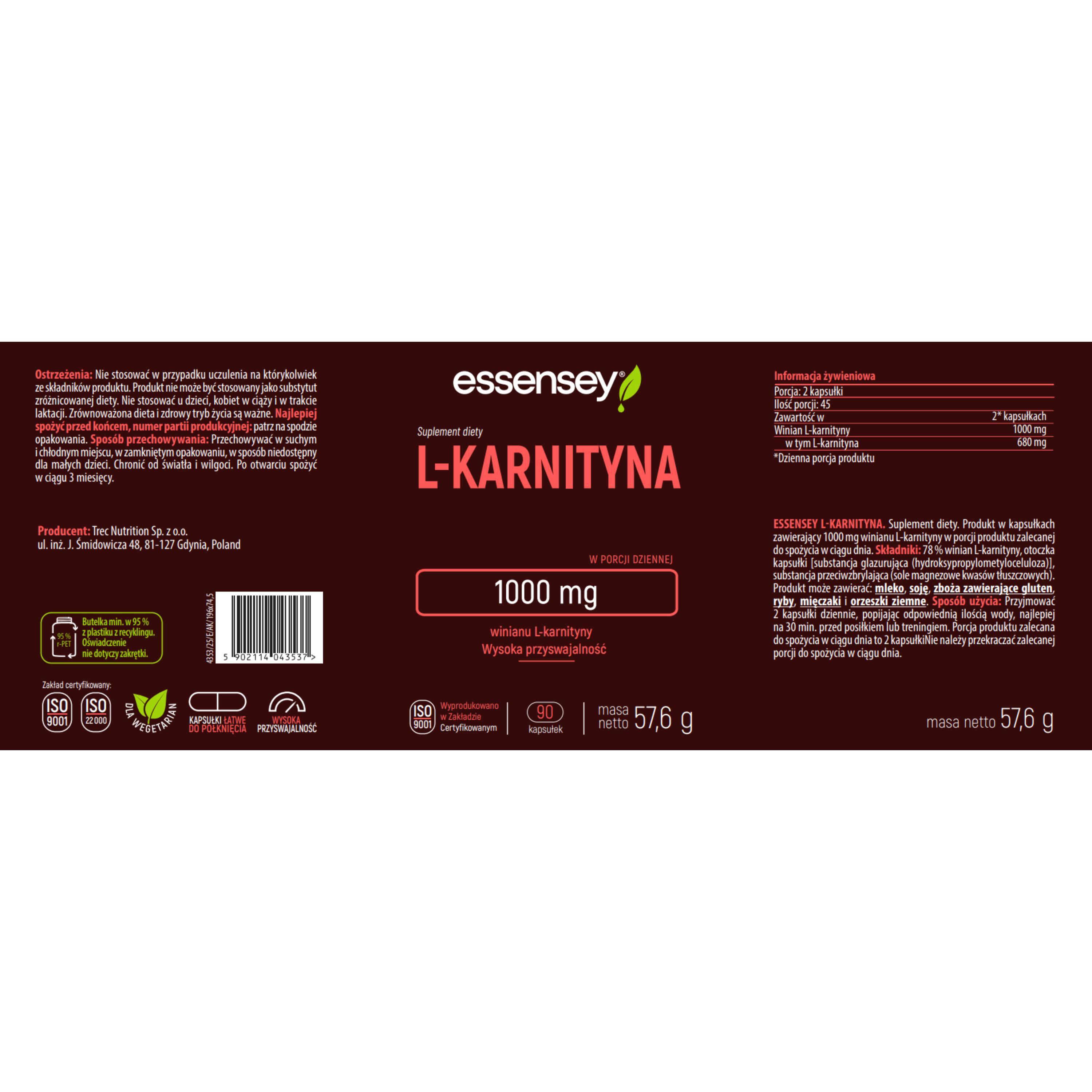 ESSENSEY L-KARNITYNA 90 kapsułek 4/4