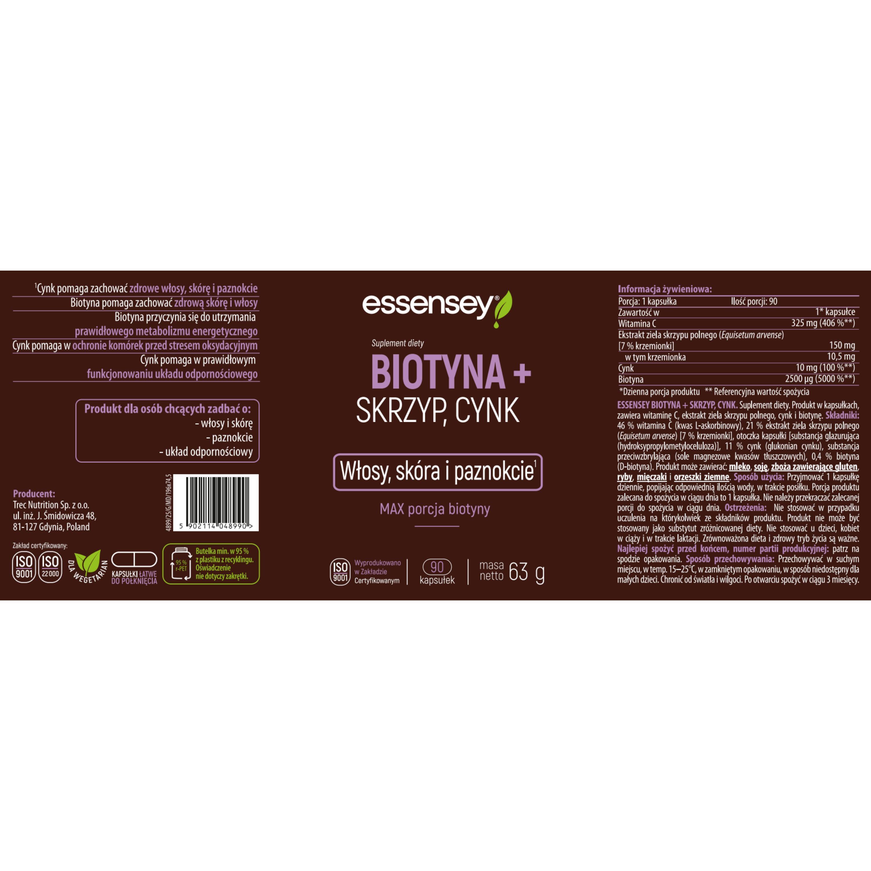 ESSENSEY BIOTYNA + SKRZYP, CYNK  90 kapsułek 4/4