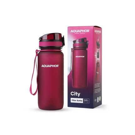 Butelka filtrująca Aquaphor City 0,65 L bordowa