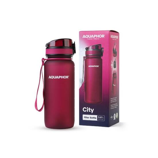 Butelka filtrująca Aquaphor City 0,65 L bordowa