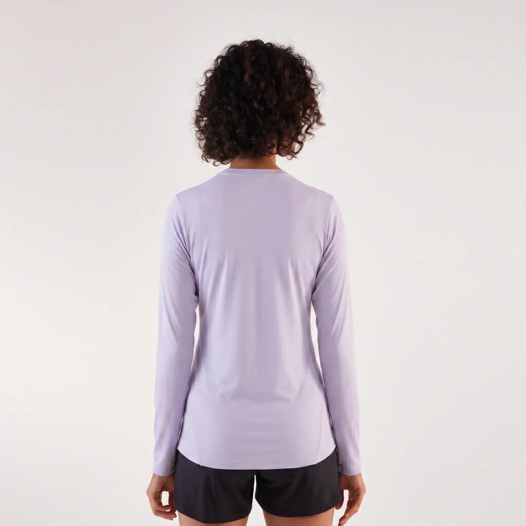 T-shirt manches longues running femme - sun protect violet