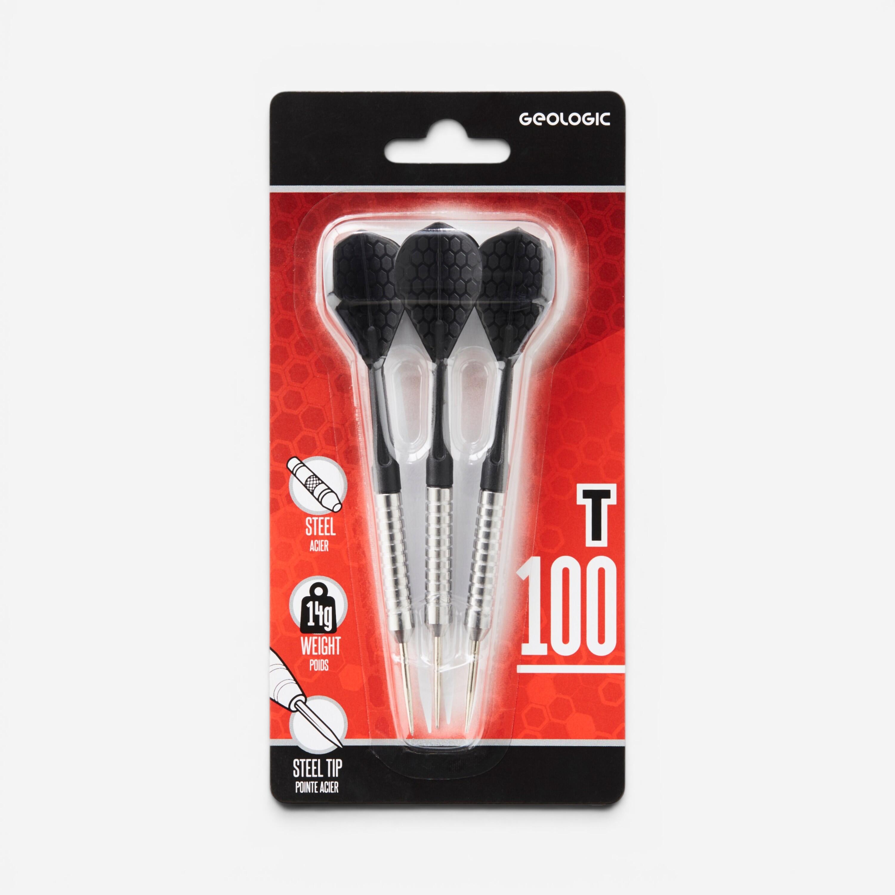 3 šipky s ocelovým hrotem T100 černé  2/8