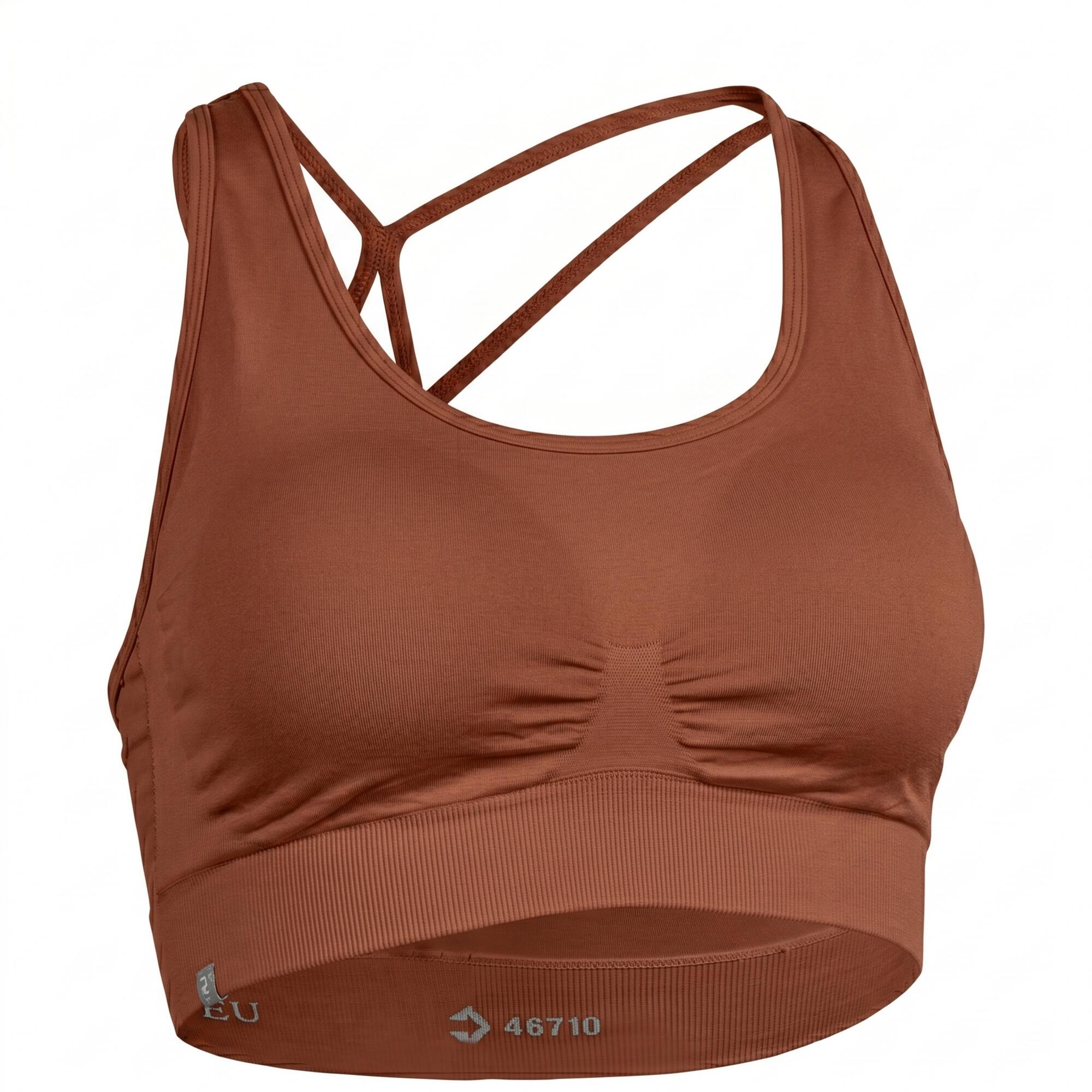 Women's Light Support Sports Bra with Crossover Straps - Green