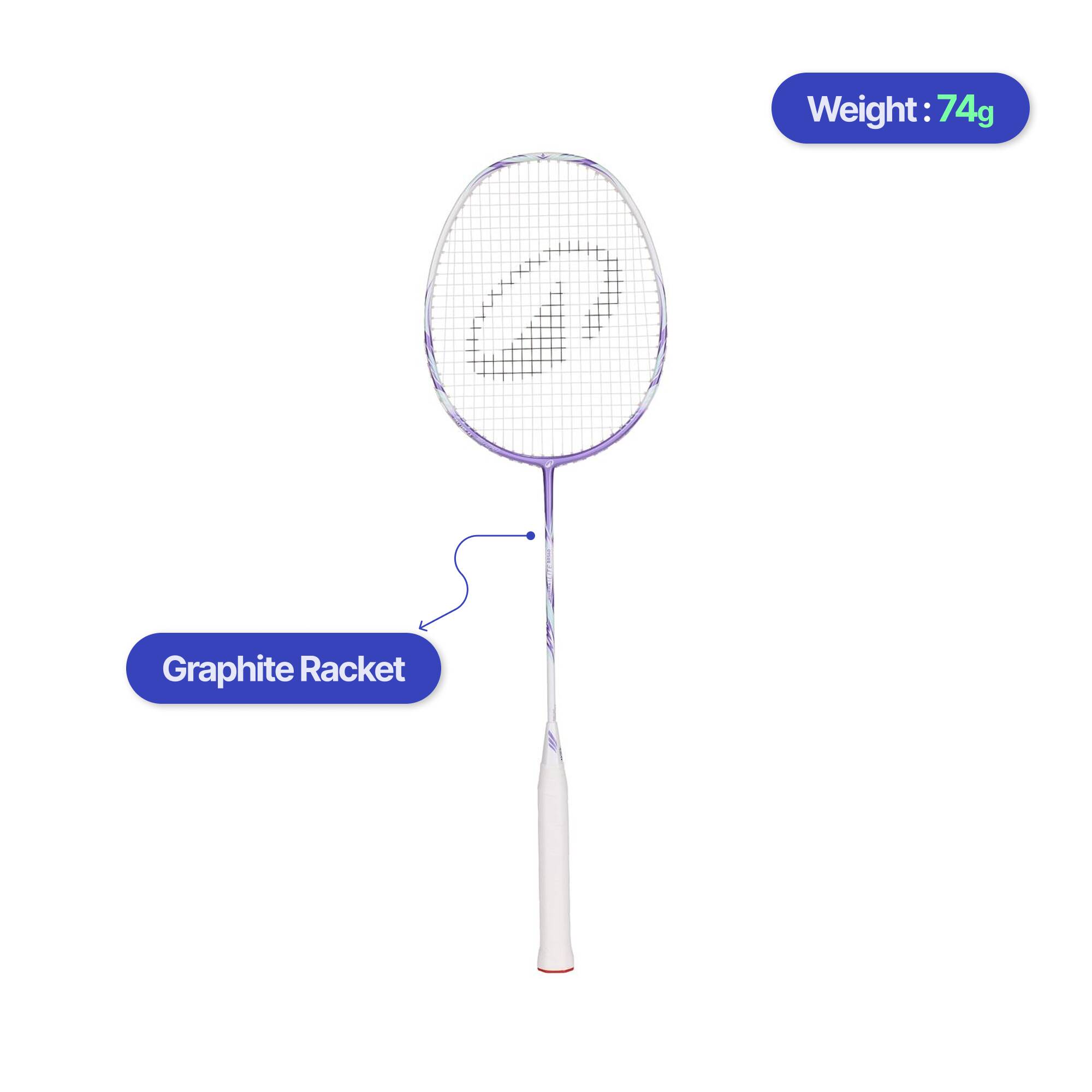 ADULT BADMINTON RACKET BR 560 LITE AMETHYST PURPLE -  2