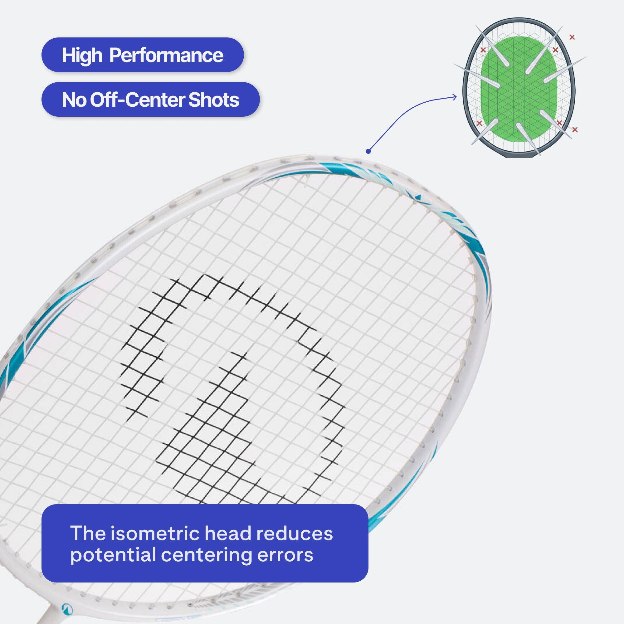 ADULT BADMINTON RACKET BR 560 LITE WHITE -  5