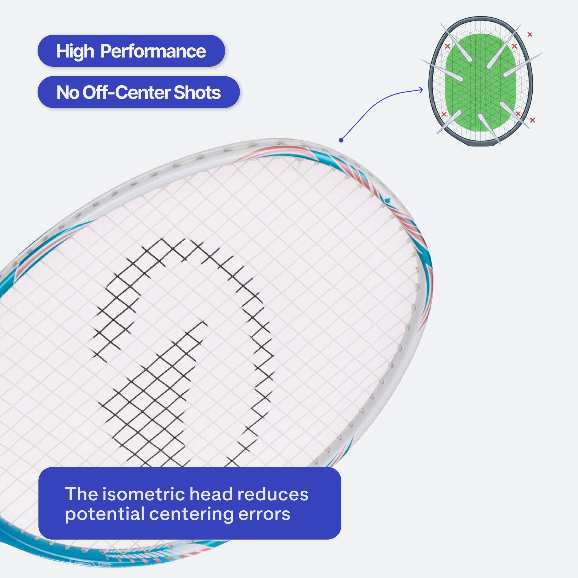 ADULT BADMINTON RACKET BR 560 LITE TURQUOISE BLUE -  5