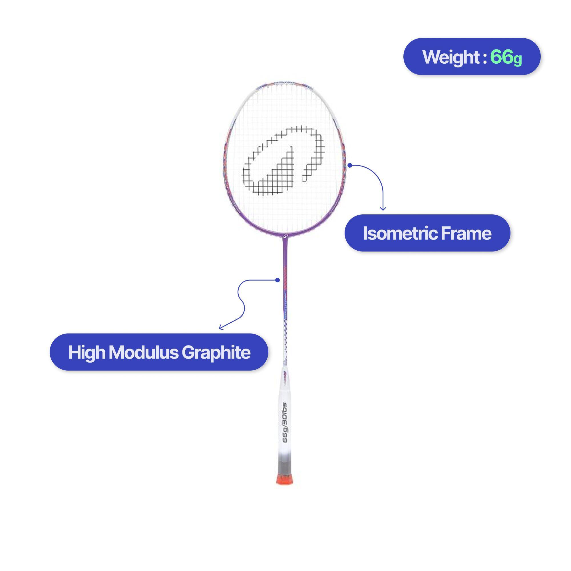 ADULT BADMINTON RACKET BR LITE 590 PURPLE -  2
