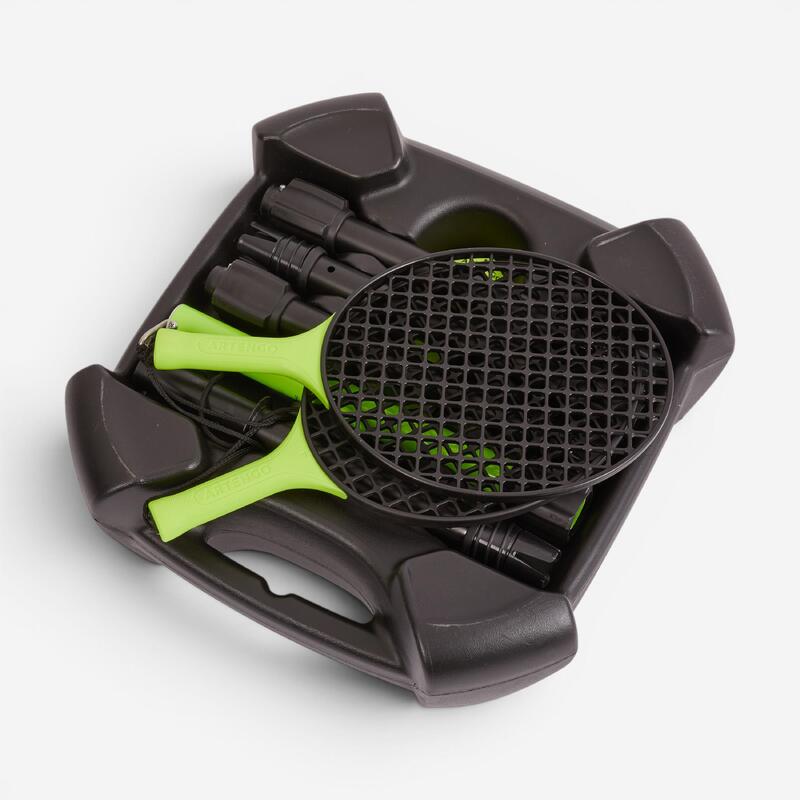 Speedball Seti - 1 Mat / 2 Raket / 1 Top - Siyah / Sarı - Turnball Strong