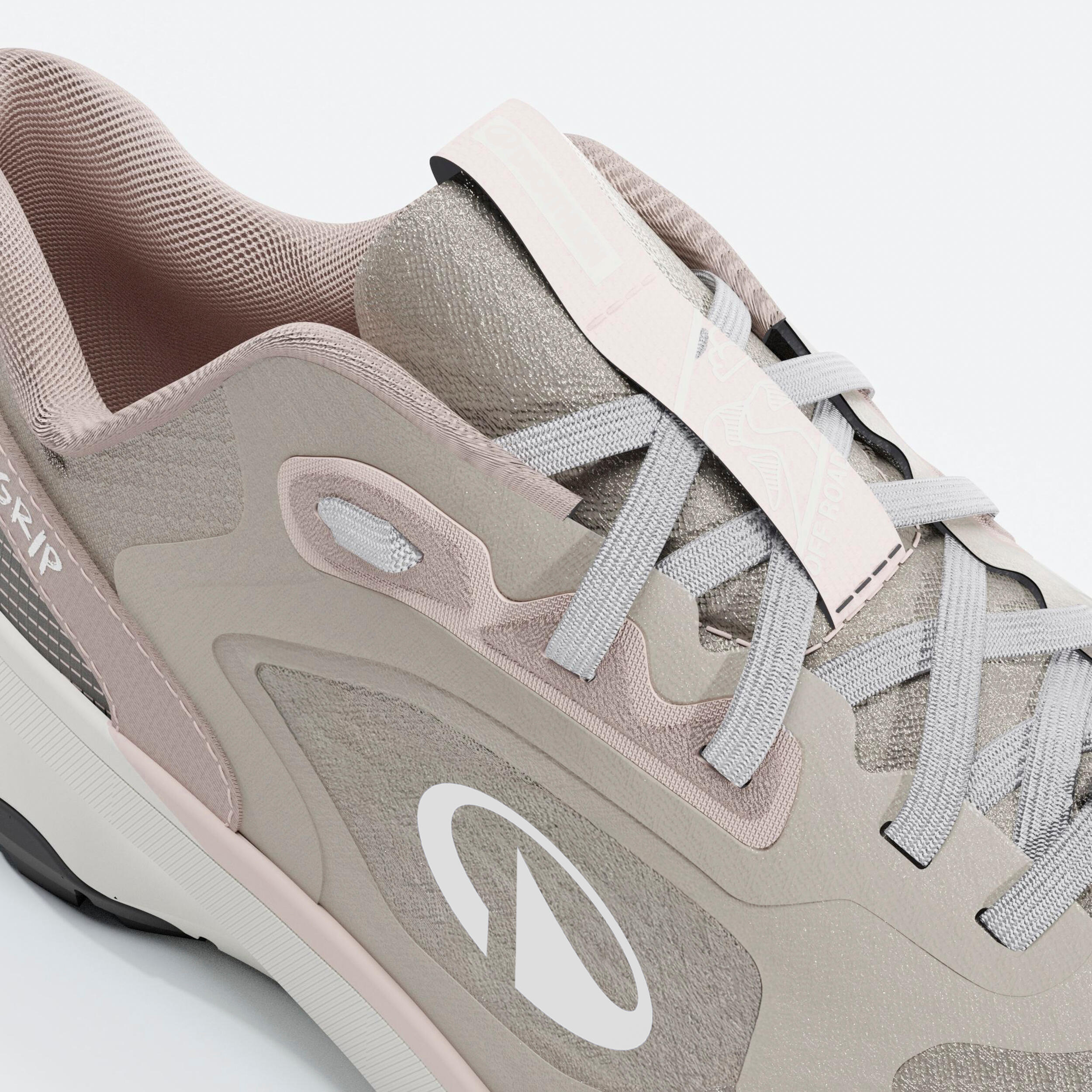 Sapatilhas de Corrida e Trail Mulher Kiprun JF190 Grip Bege/Rosa 8/9