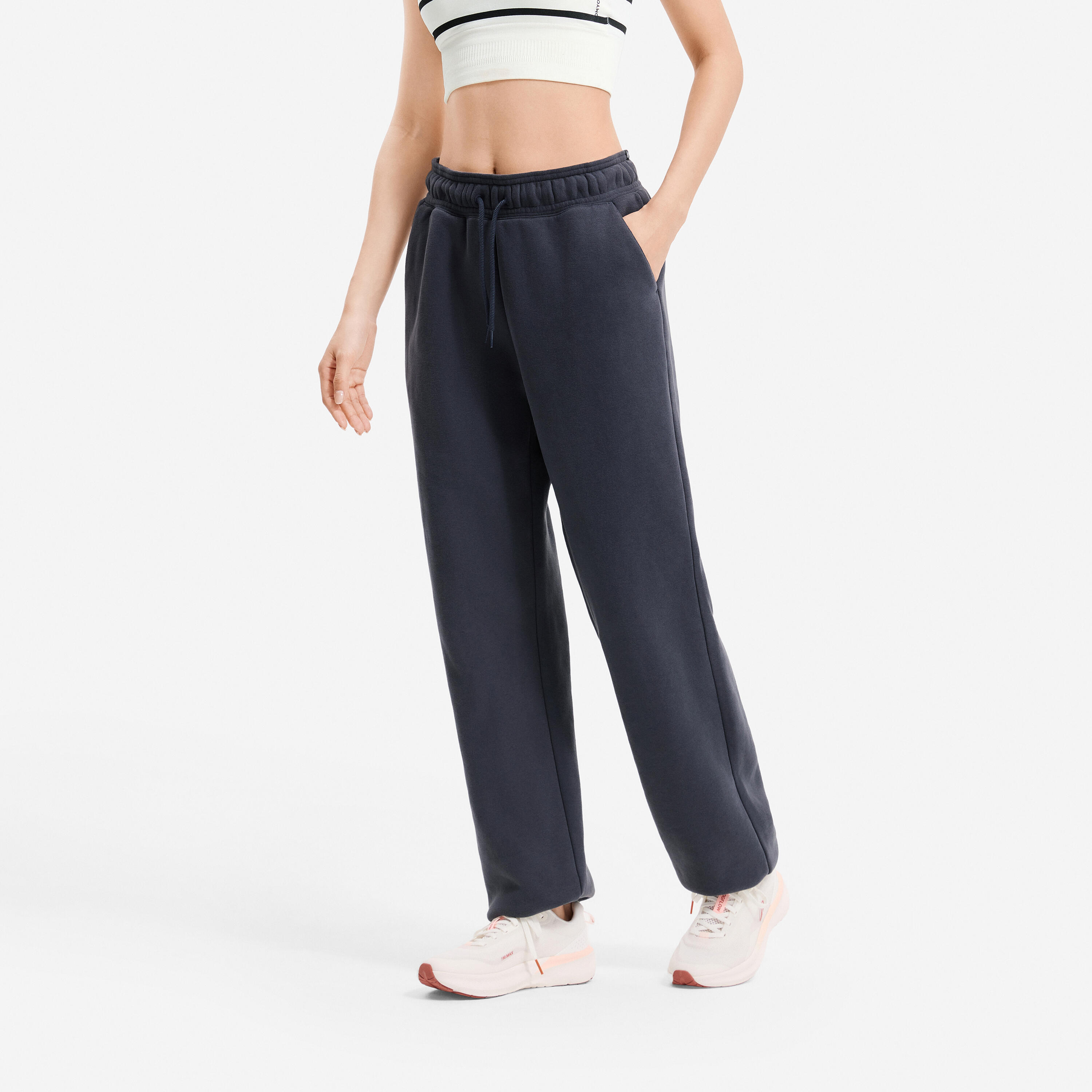 Pantalons Jogger Fitness 520 Dona Gris Pissarra Folgats 2/6