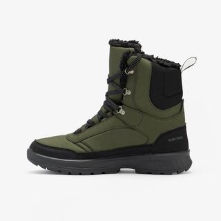 Men Hiking Snow Boots - High Ankle Fleece Lined Warm Waterproof NH100 Green