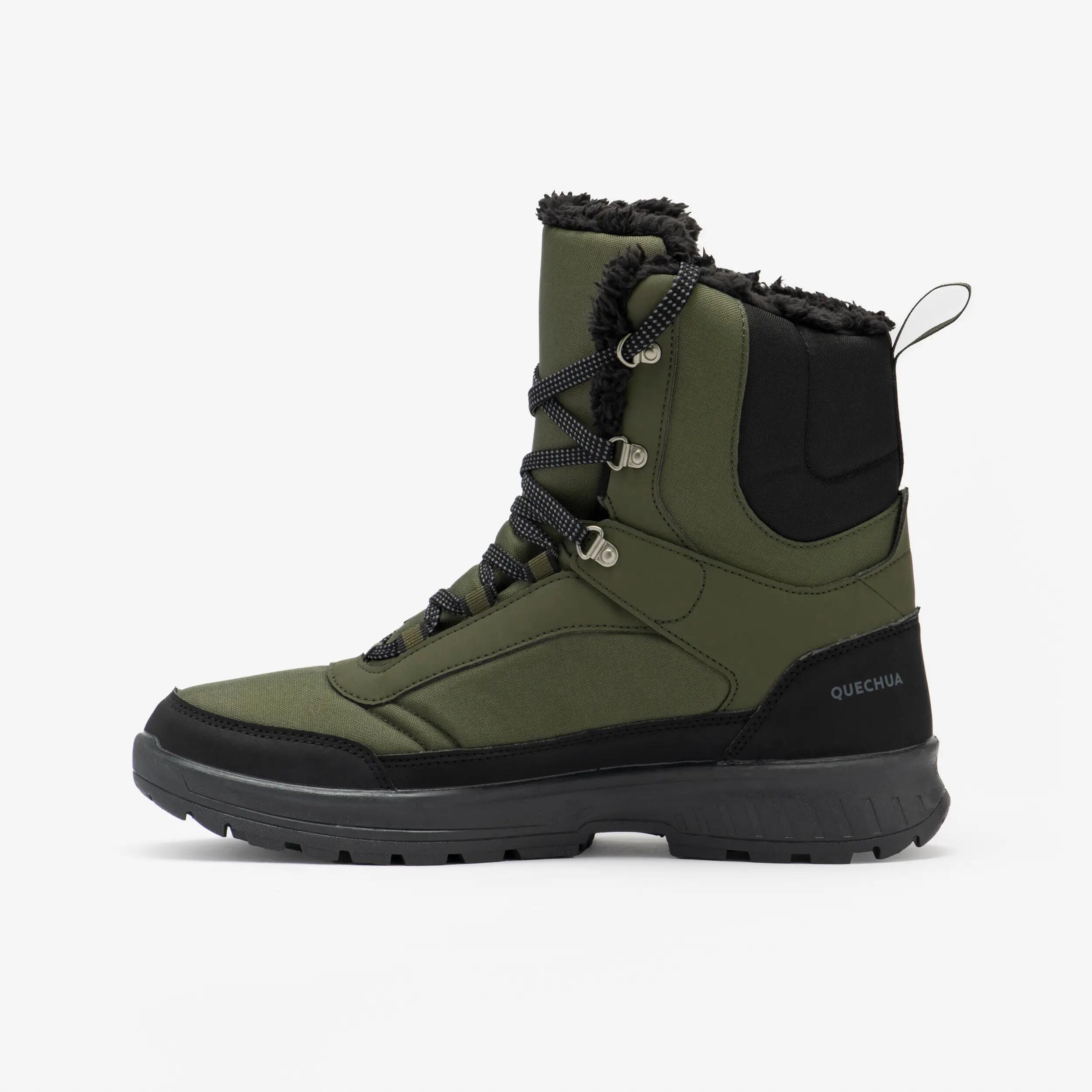 Men’s waterproof winter hiking boots, NH100 Green -  1