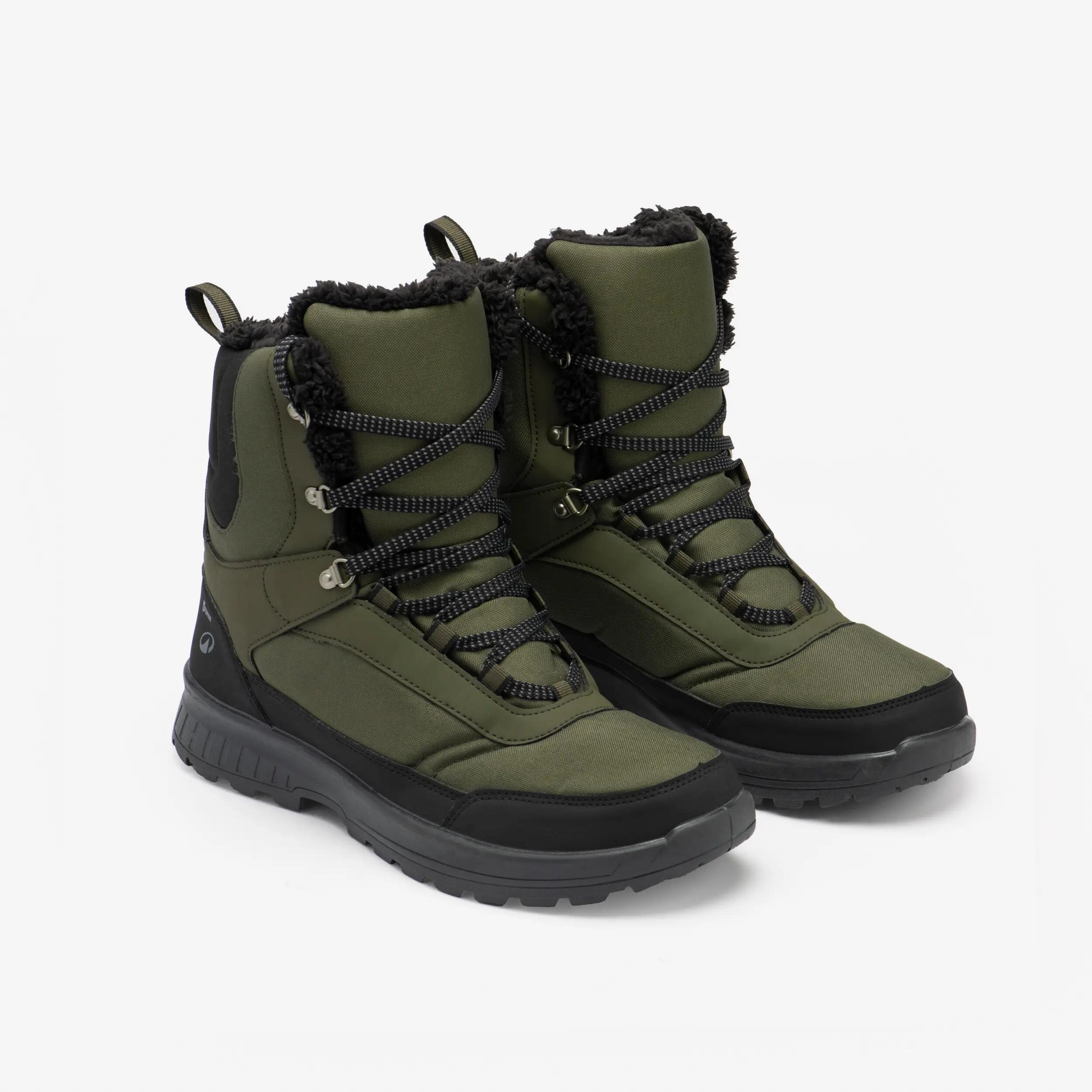 Men’s waterproof winter hiking boots, NH100 Green -  4