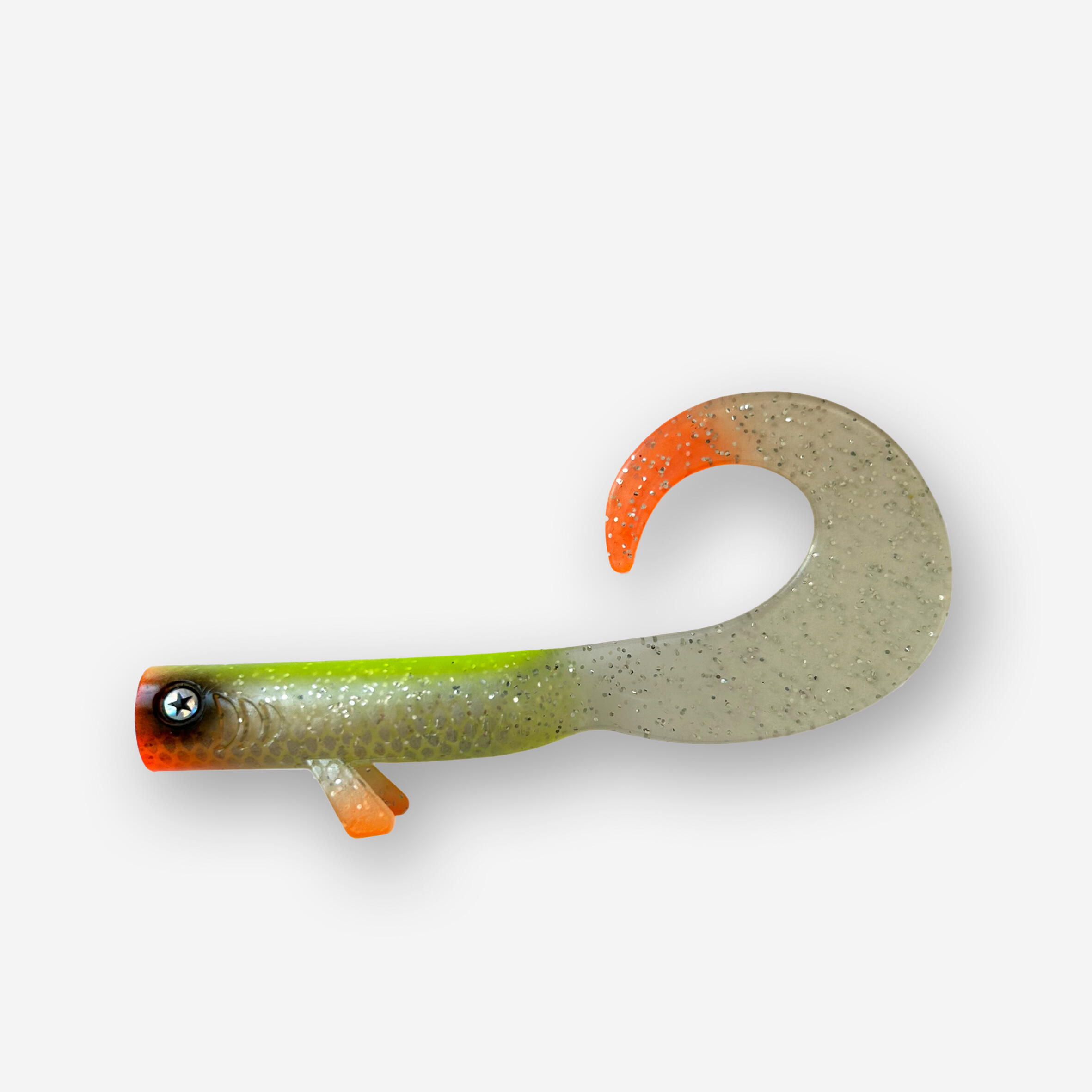 Leurre souple pêche Drunk Twister 23cm Yellow Back exclu Decathlon