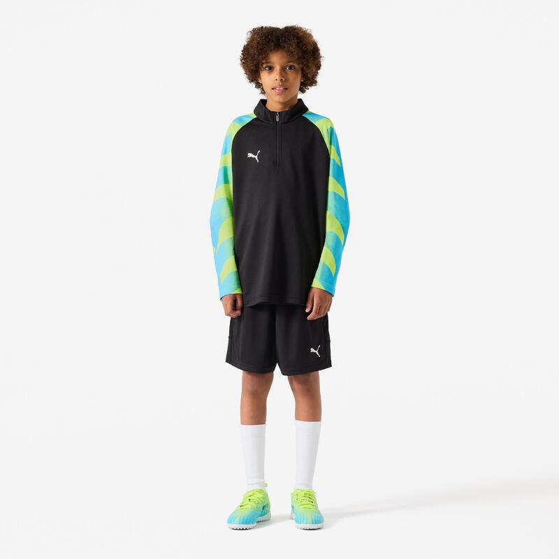 Bluză de antrenament 1/4 Zip Puma IndividualLIGA SMU negru-galben Copii