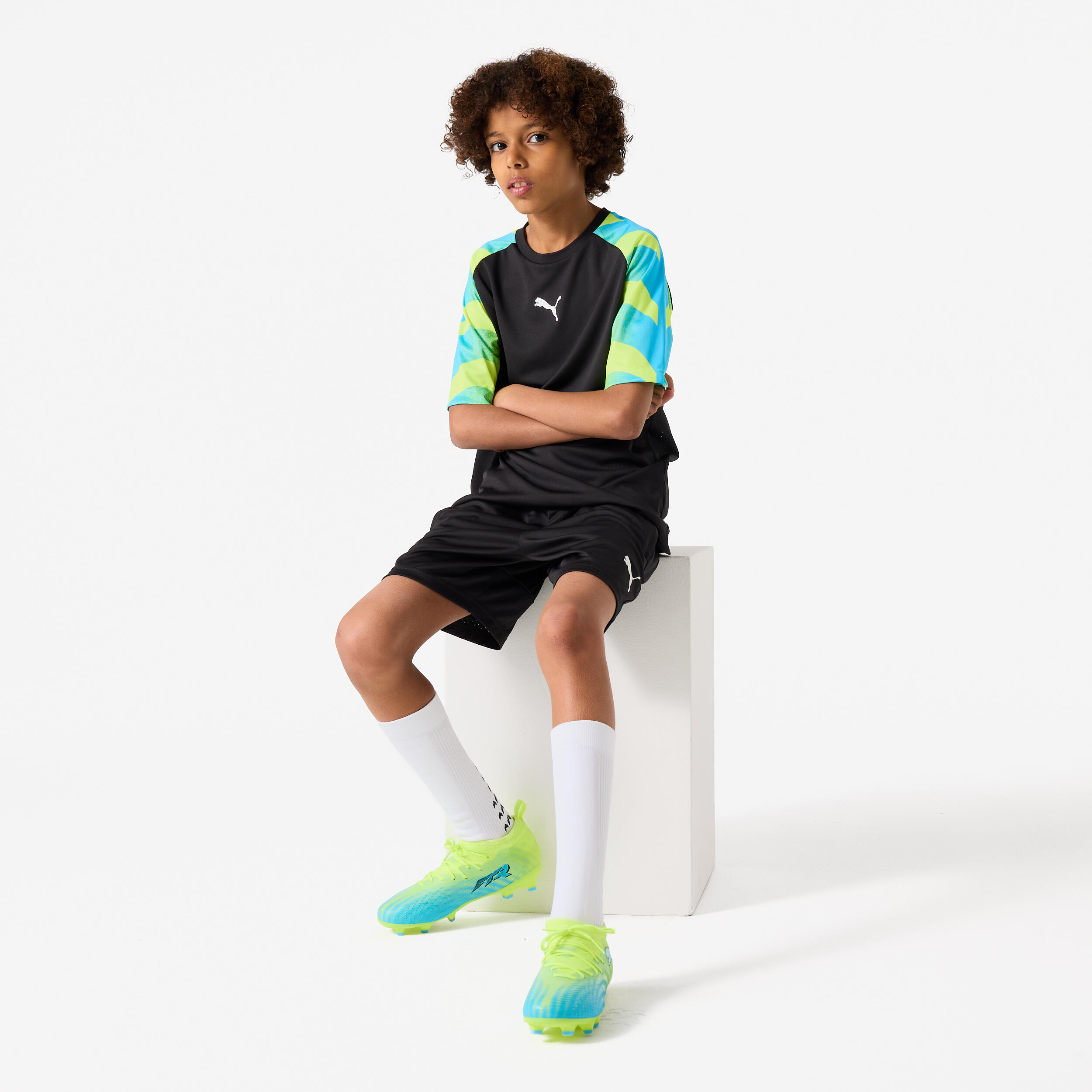 Puma IndividualLIGA 26 SMU Fussballtrikot für Kinder, Schwarz/Gelb 3/7