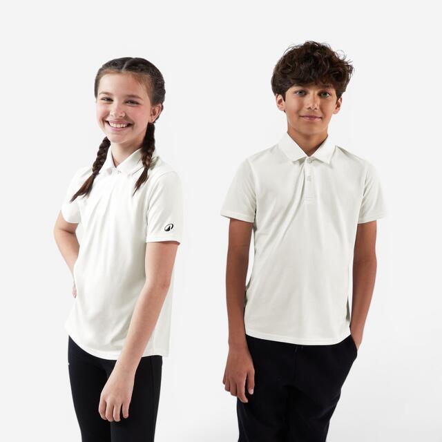 Tennis Poloshirt Kinder TPO 100 weiss