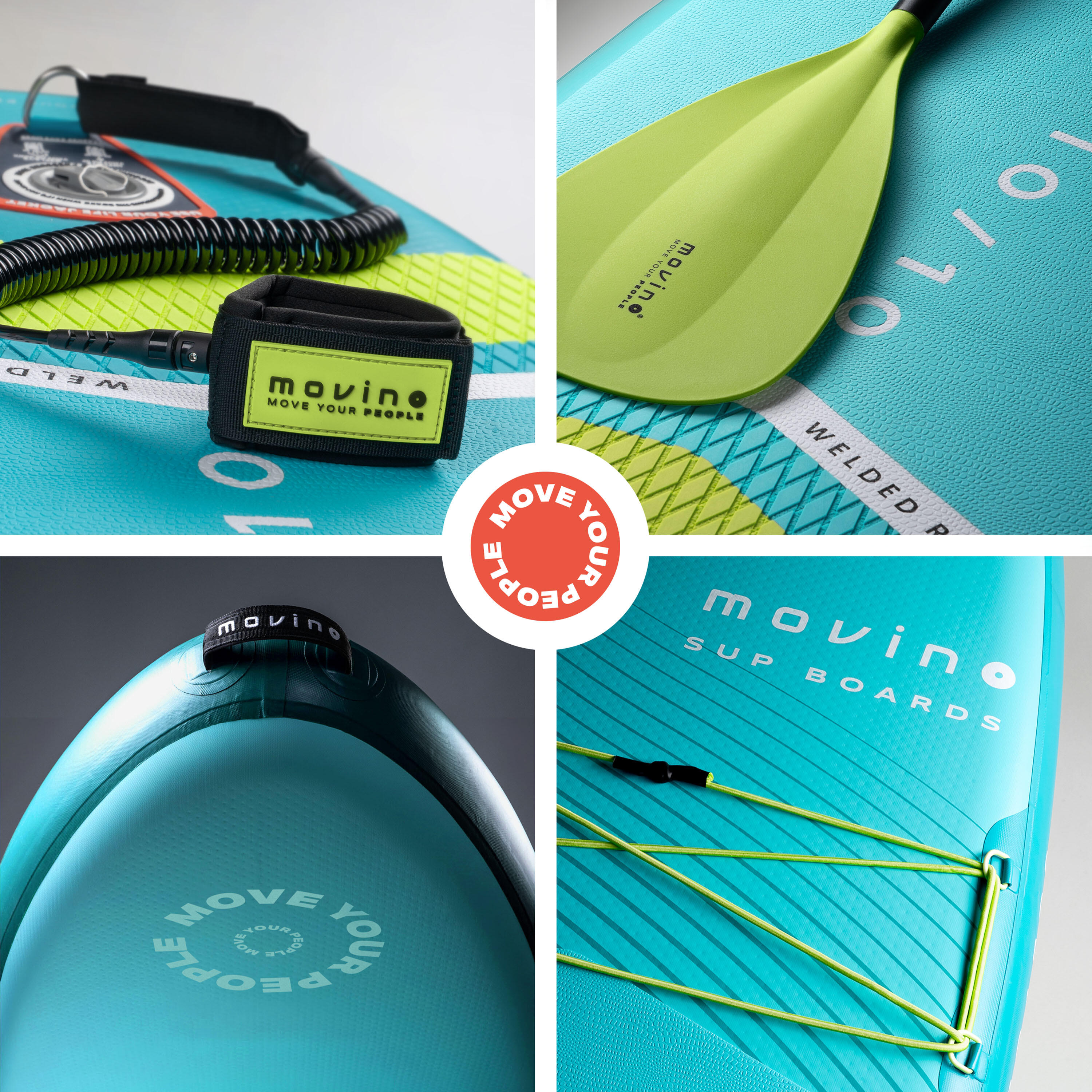 Zestaw SUP Movino Garda 330 cm z siedziskiem kajakowym Turkus/Limonka 3/11