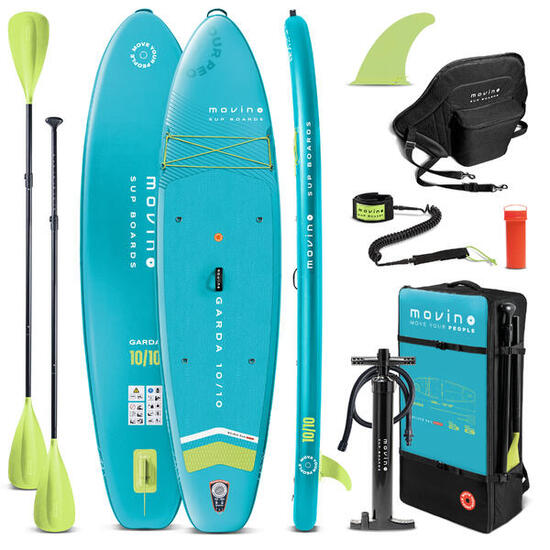 Zestaw SUP Movino Garda 330 cm z siedziskiem kajakowym Turkus/Limonka
