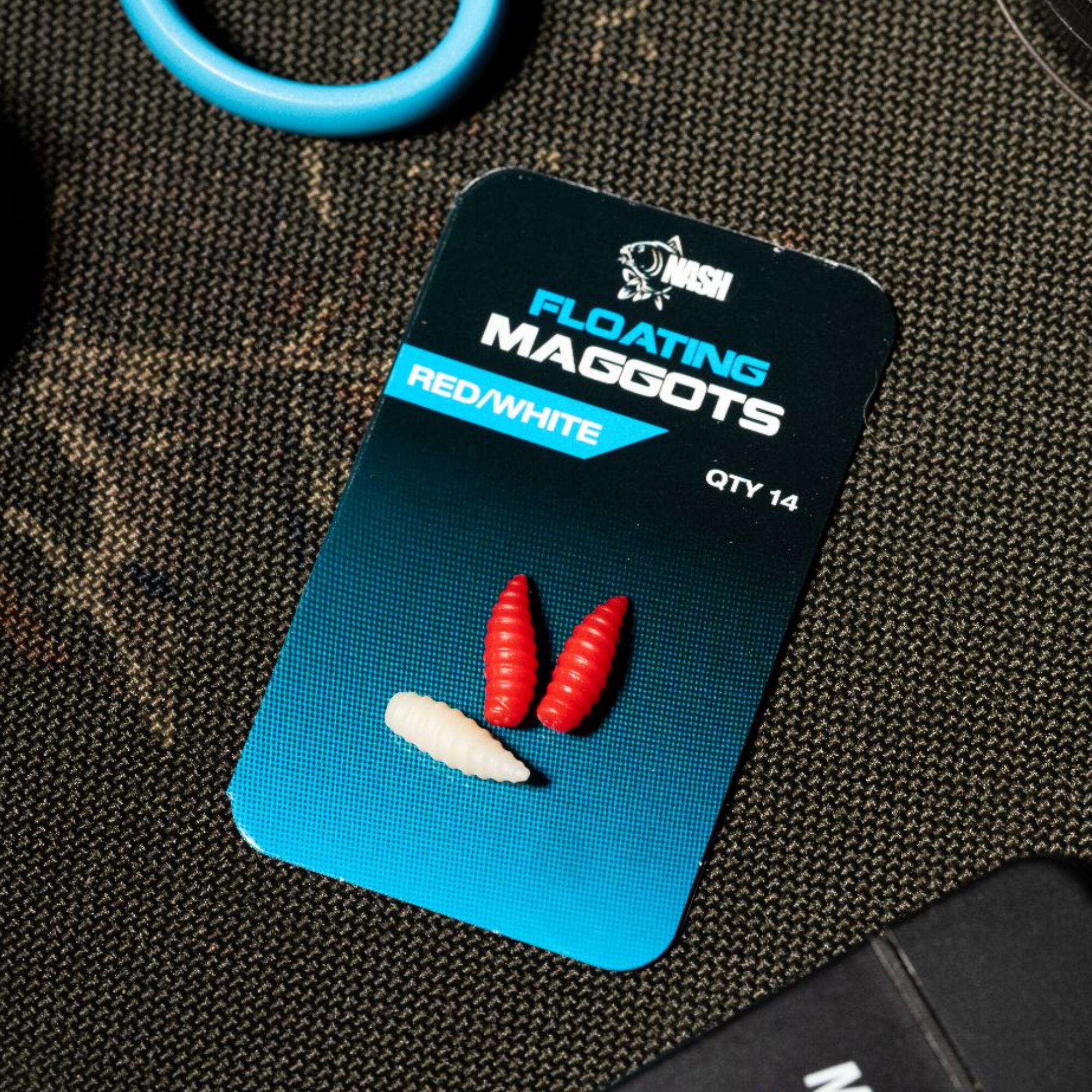 Esca finta carpfishing Nash Floating Maggot rosso/bianco x14 galleggiante 5/5