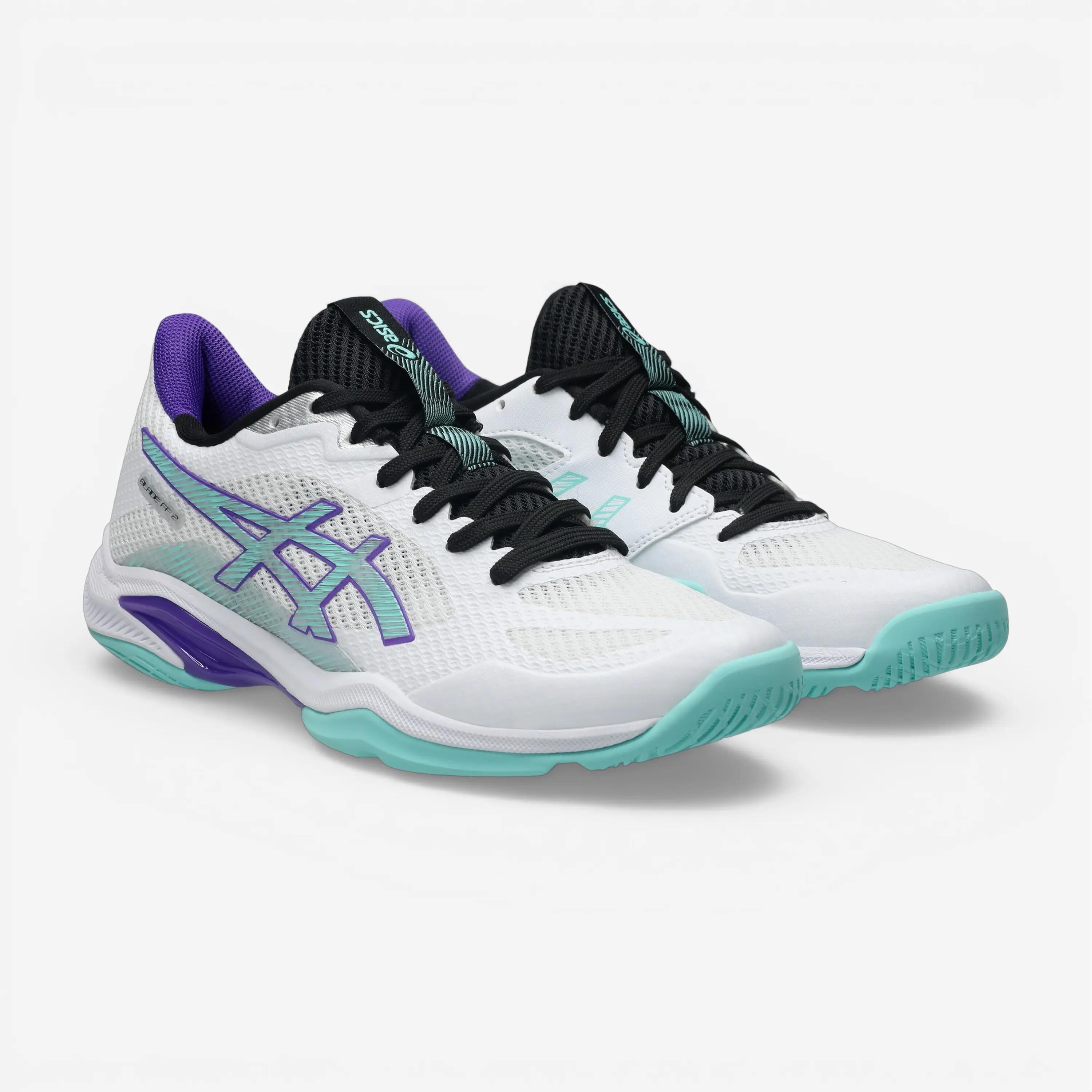 Leichter Badminton- und Squash-Hallenschuh für Damen Asics Blade FF 2, Weiss 2/6