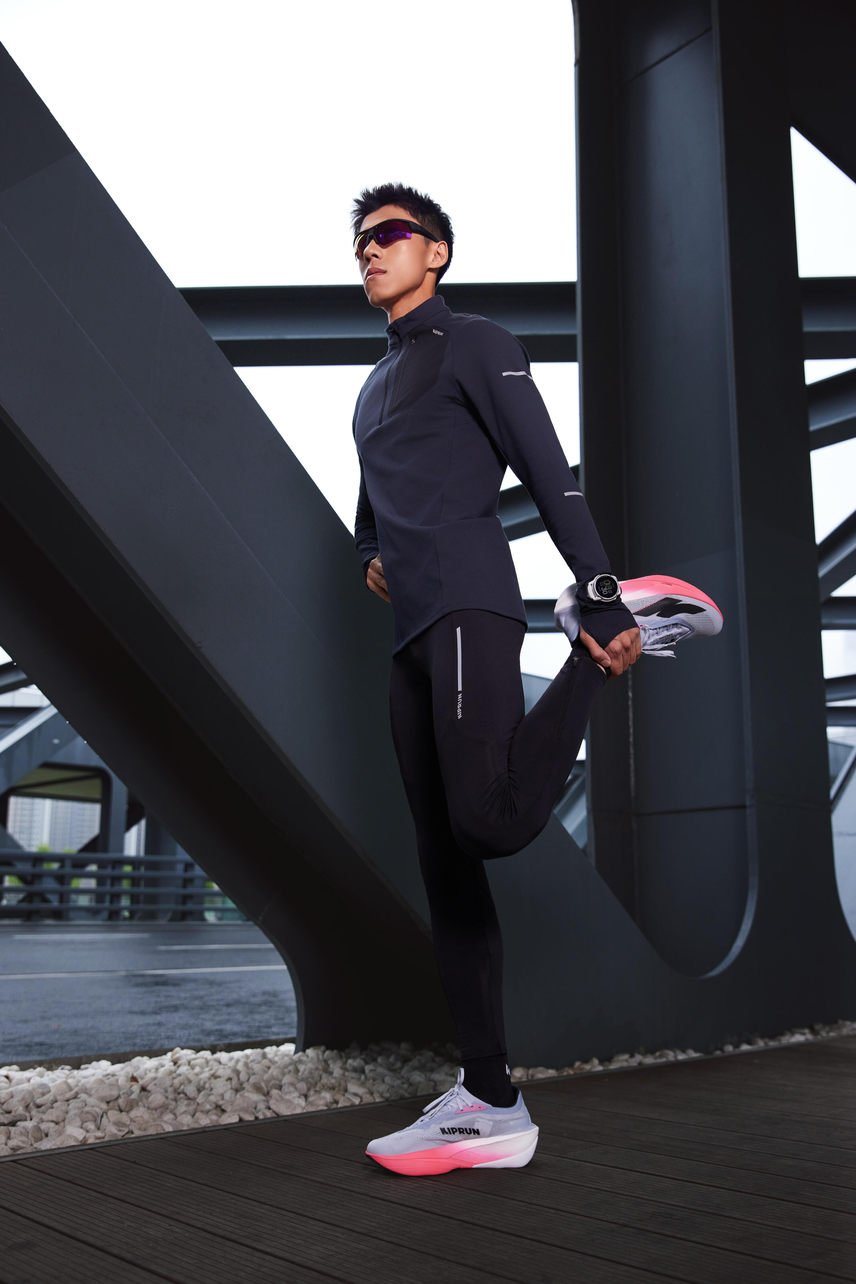 Gebraucht - Laufschuhe Straßenlauf Herren - Kipstorm Tempo blau/rosa  16/22